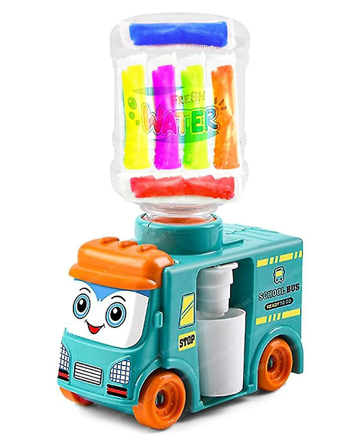 FunBlast Mini School Bus Toy with Water Dispenser and Clay for KidsMulticolor-image-7