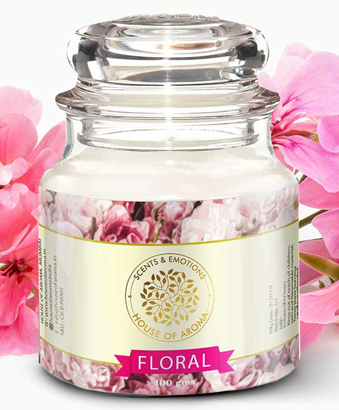 House of Aroma  Floral Bell Jar Candle - 100 gm-image-34