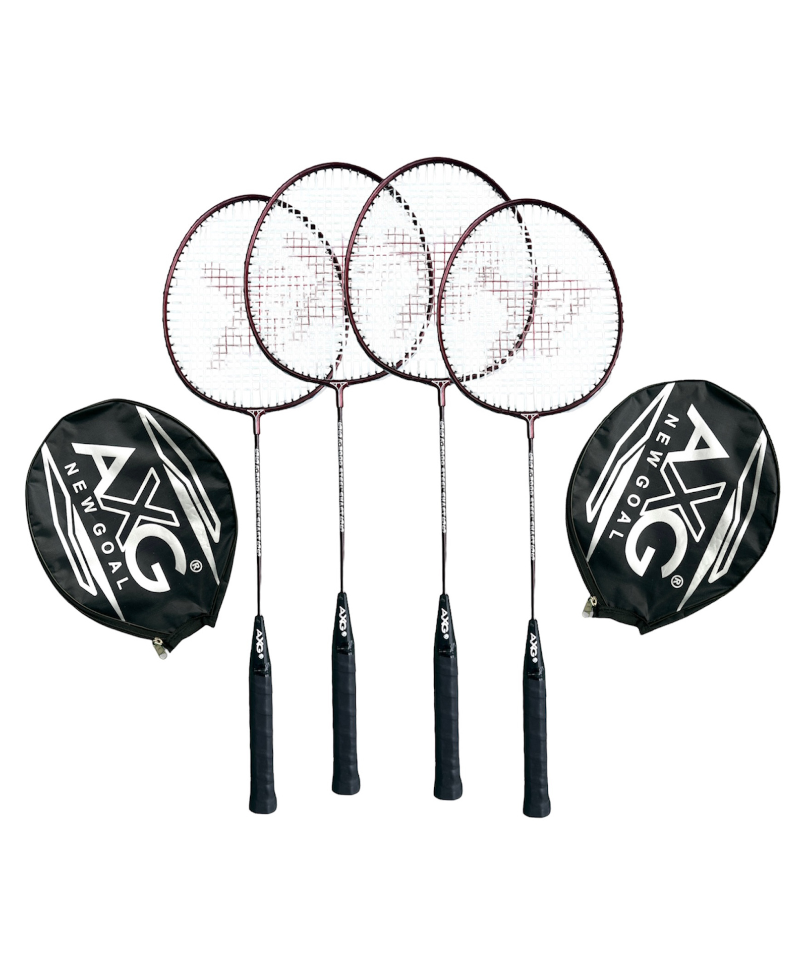 axg new goal AXG Scratch Resistant A-2000 Classic Set Of 4 Strung Badminton Racquet (Maroon)-picture-14