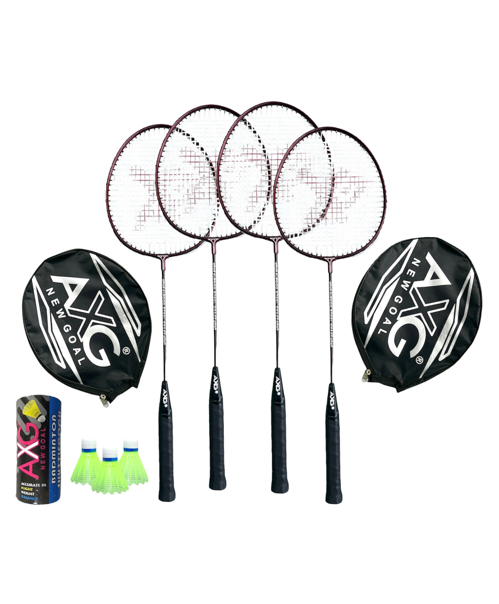 AXG Scratch resistant A-2000 Badminton Racquets set Of 4 with 3 Plastic Shuttles Badminton Kit (Maroon)-image-36