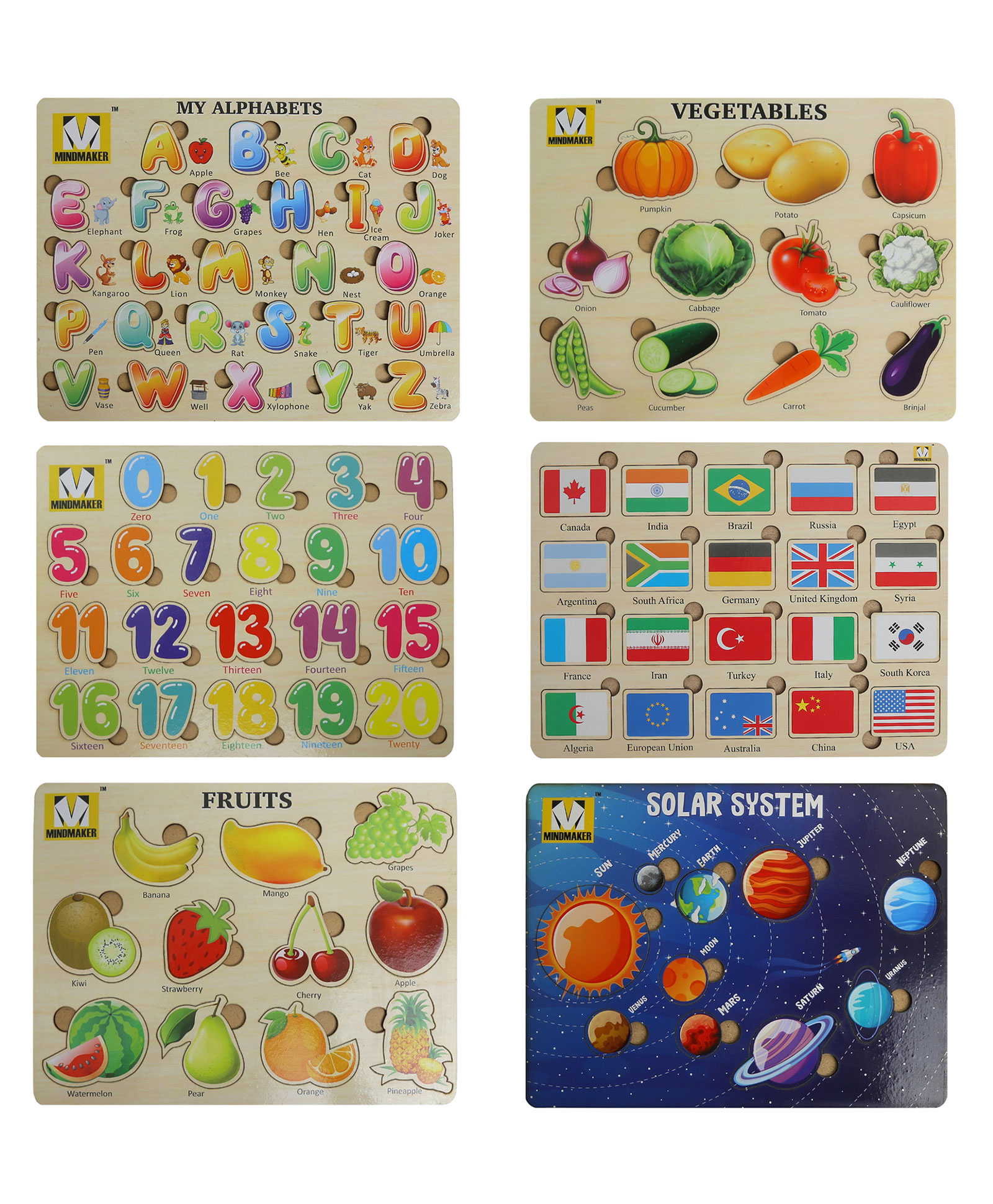 MINDMAKER Wooden Puzzle without Knobs Educational and Learning Toy Multicolour- 98 Pieces-image-22