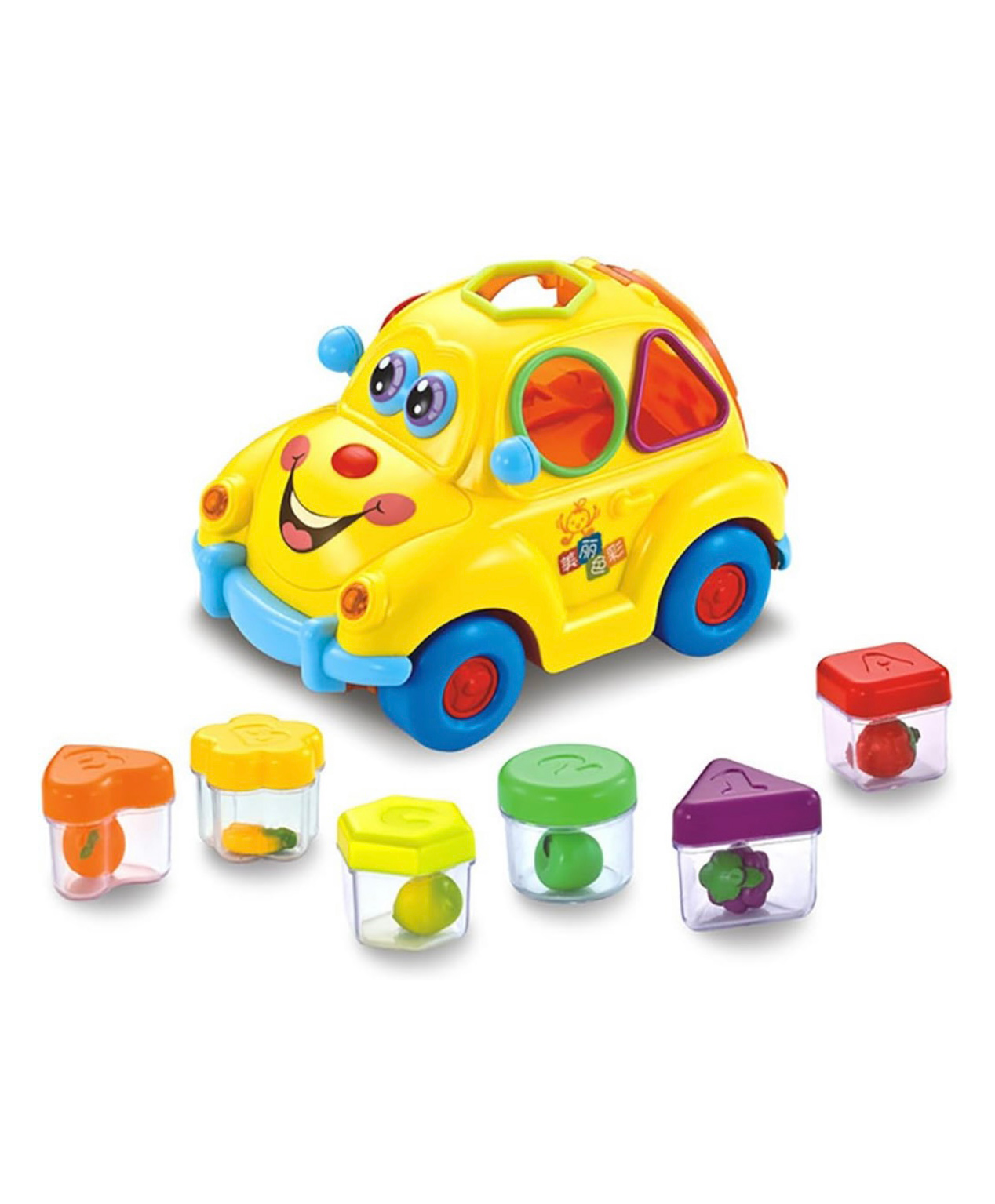 ARCADE TOYS Baby Electronic Fruit Car with Music & Light & Puzzle & Fruit Shape Sorters Learning Educational Toy (ColorMay Vary)-image-31