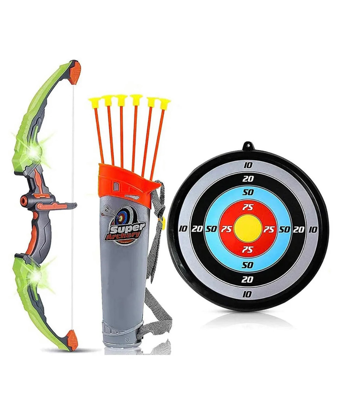 Arcade toys Boys Basic Archery Set with 3 Suction Cup Arrows & Target - (Color May Vary)