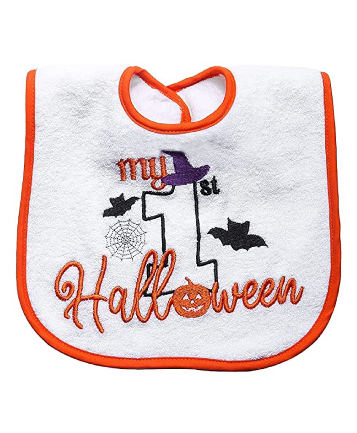 Butterthief Pure Terry Cotton Unisex Baby Feeding Reversible Bibs - Orange-image-1