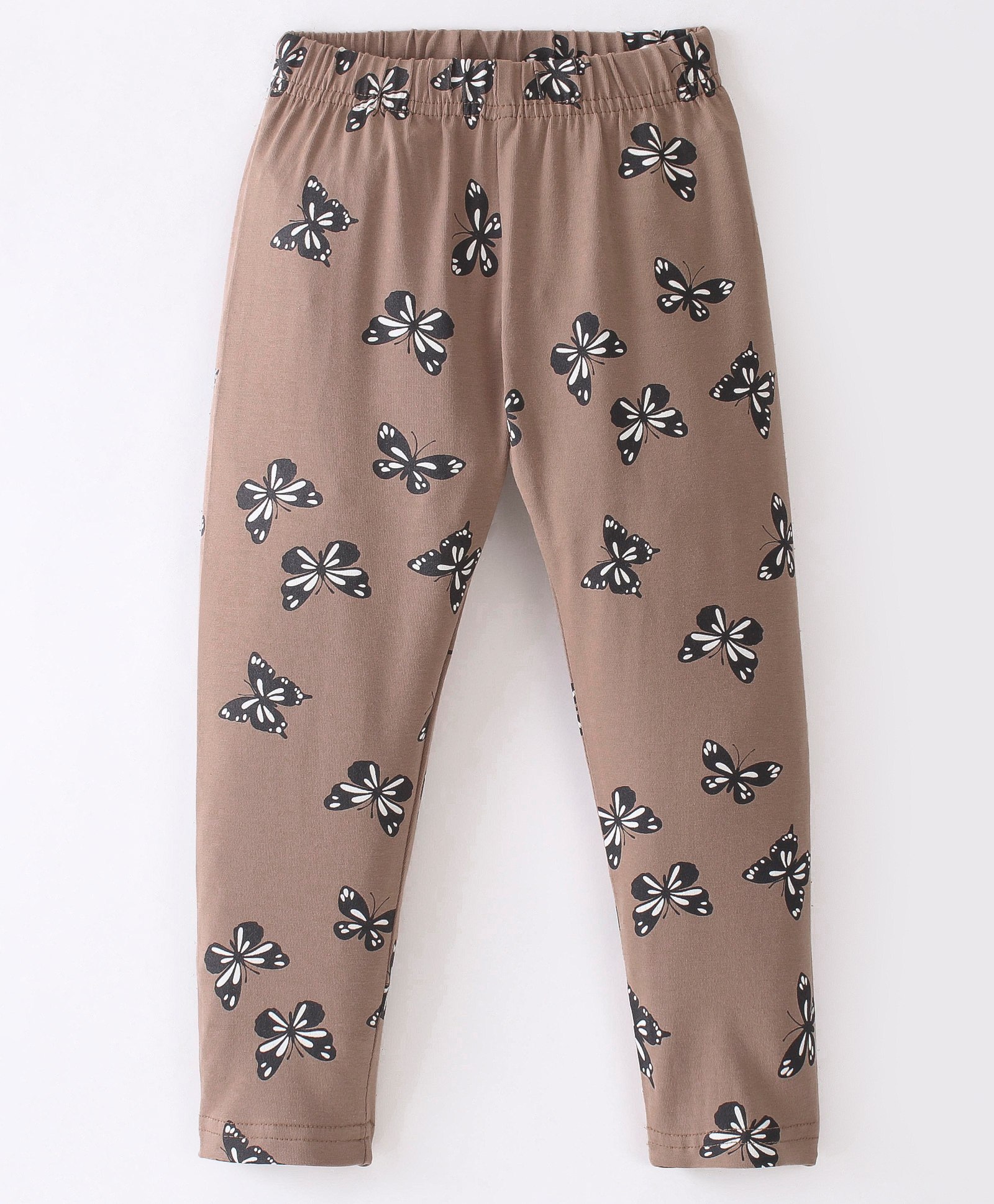 OLLYPOP Sinker Full Length Butterfly Print Legging - Cappuccino Brown-picture-19