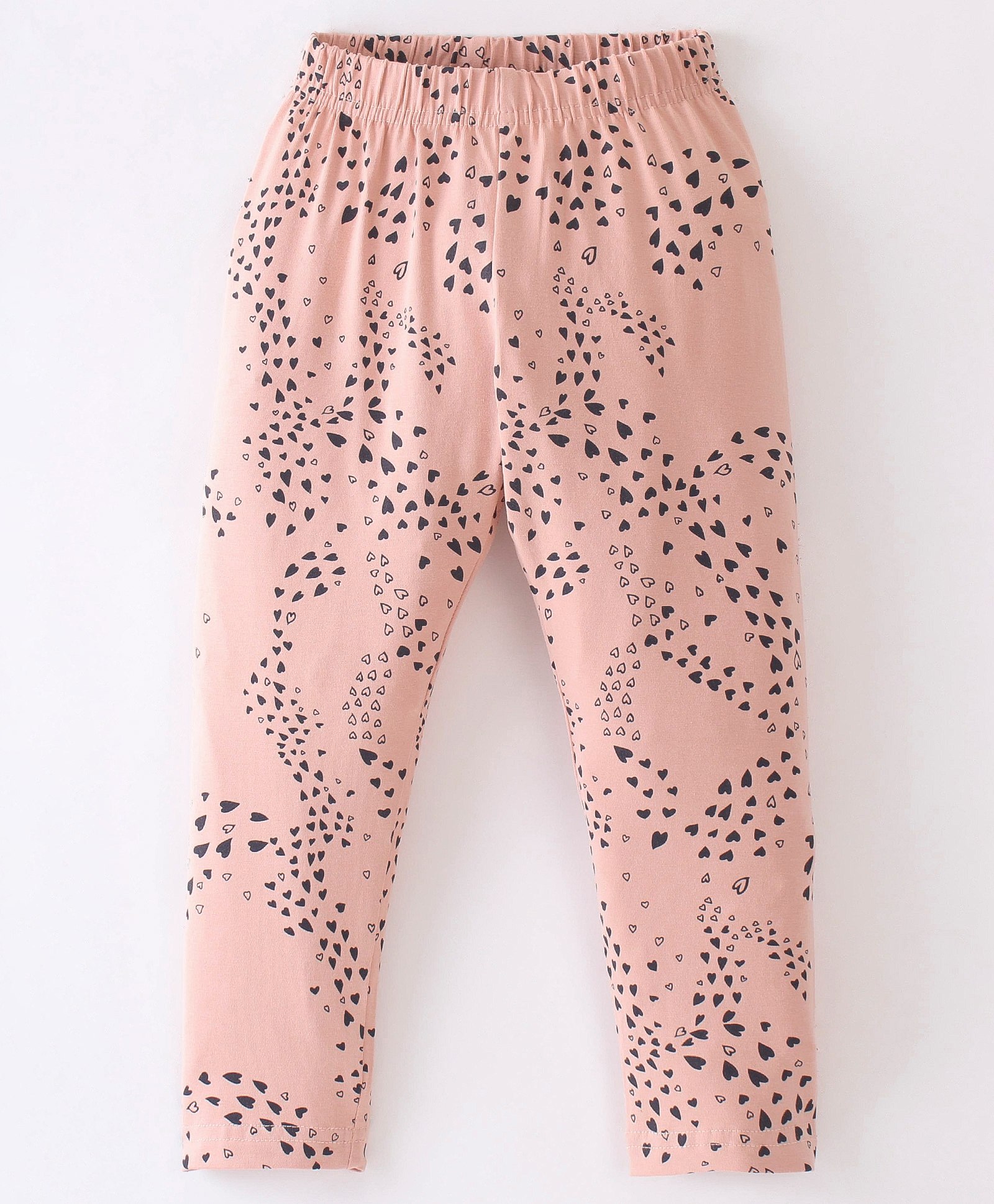 OLLYPOP Sinker Full Length Heart Print Legging - Peach-picture-14