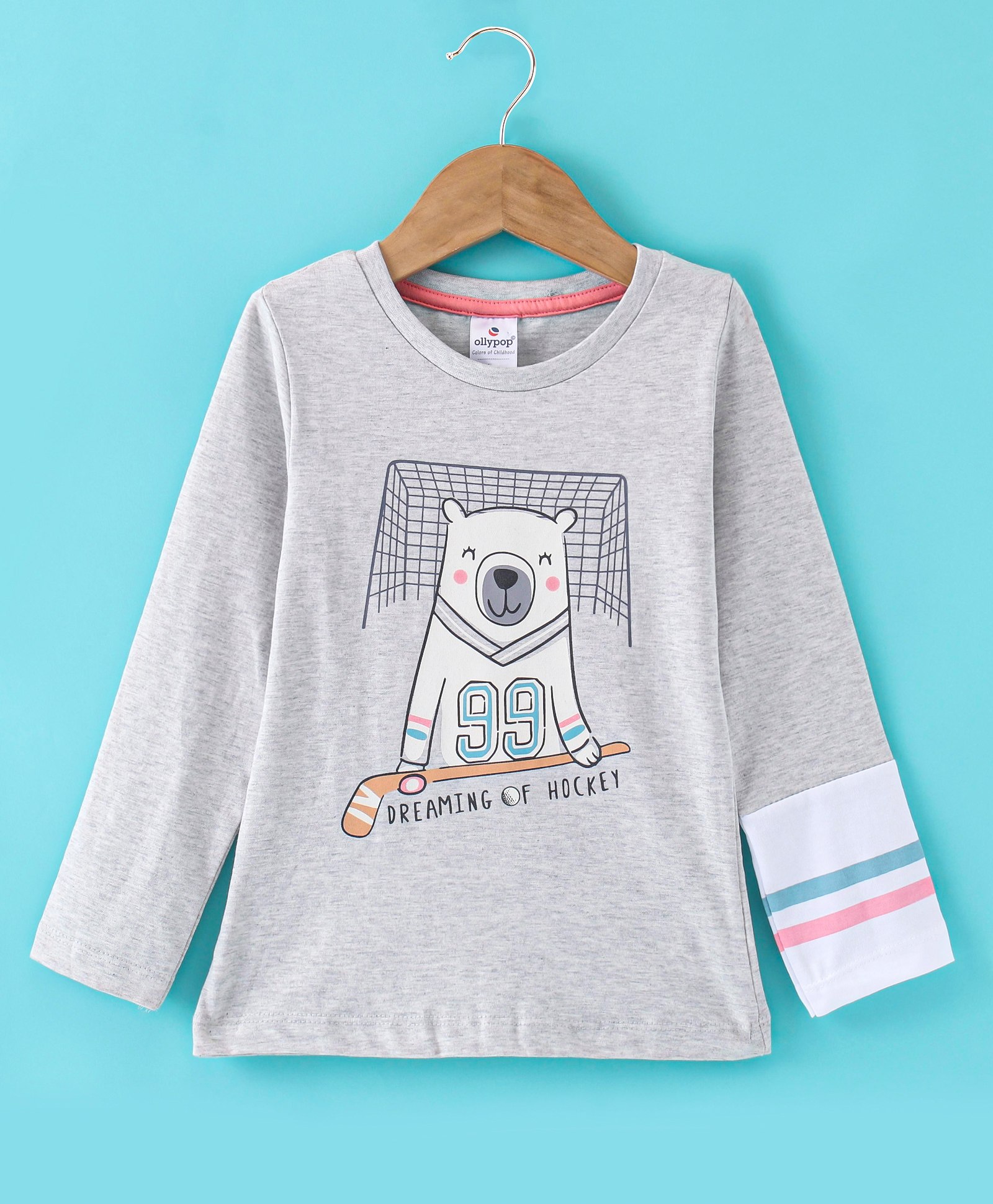 Ollypop Sinker Full Sleeves Top Bear Printed - Melange-picture-14