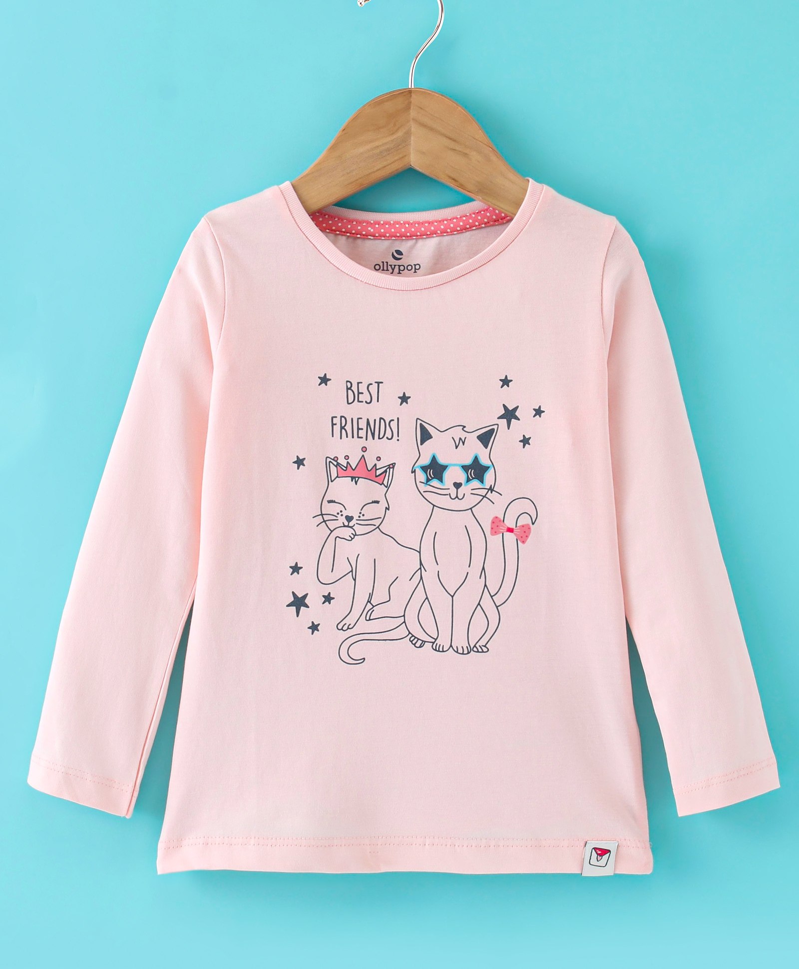 Ollypop Sinker Full Sleeves Top Kitty Printed - Pink-image-42