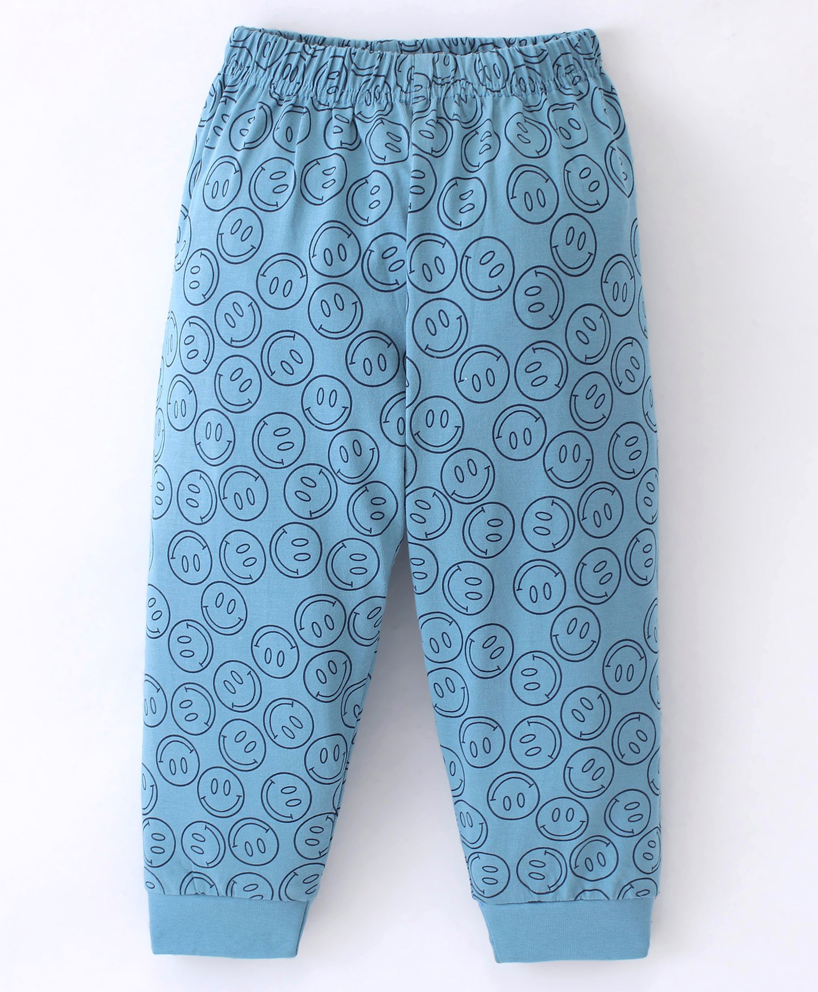 Ollypop Sinker Full Length Lounge Pant With Smile Print - Blue-picture-11
