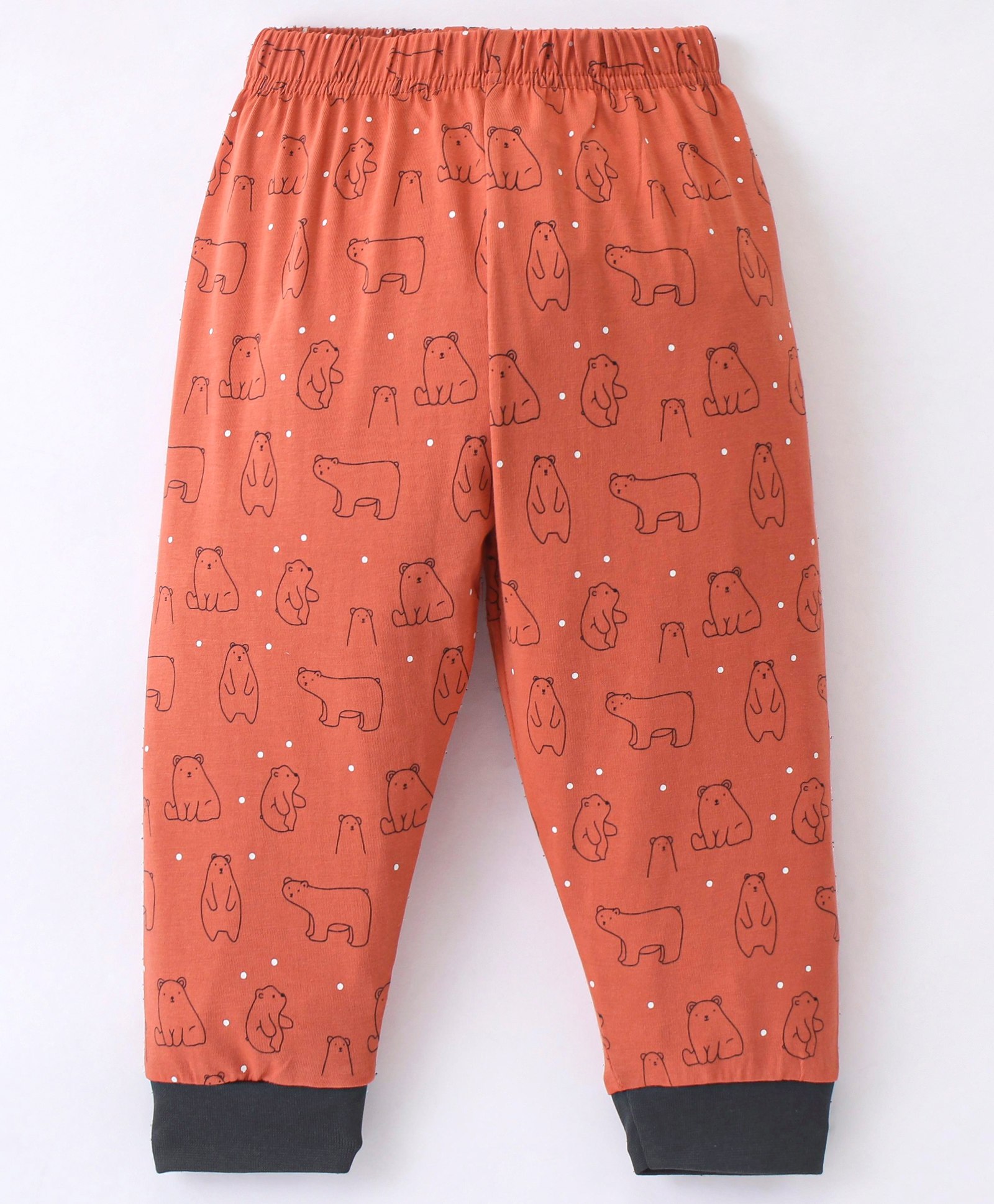 Ollypop Sinker Full Length Lounge Pant With Polar Bear Print - Orange-picture-24