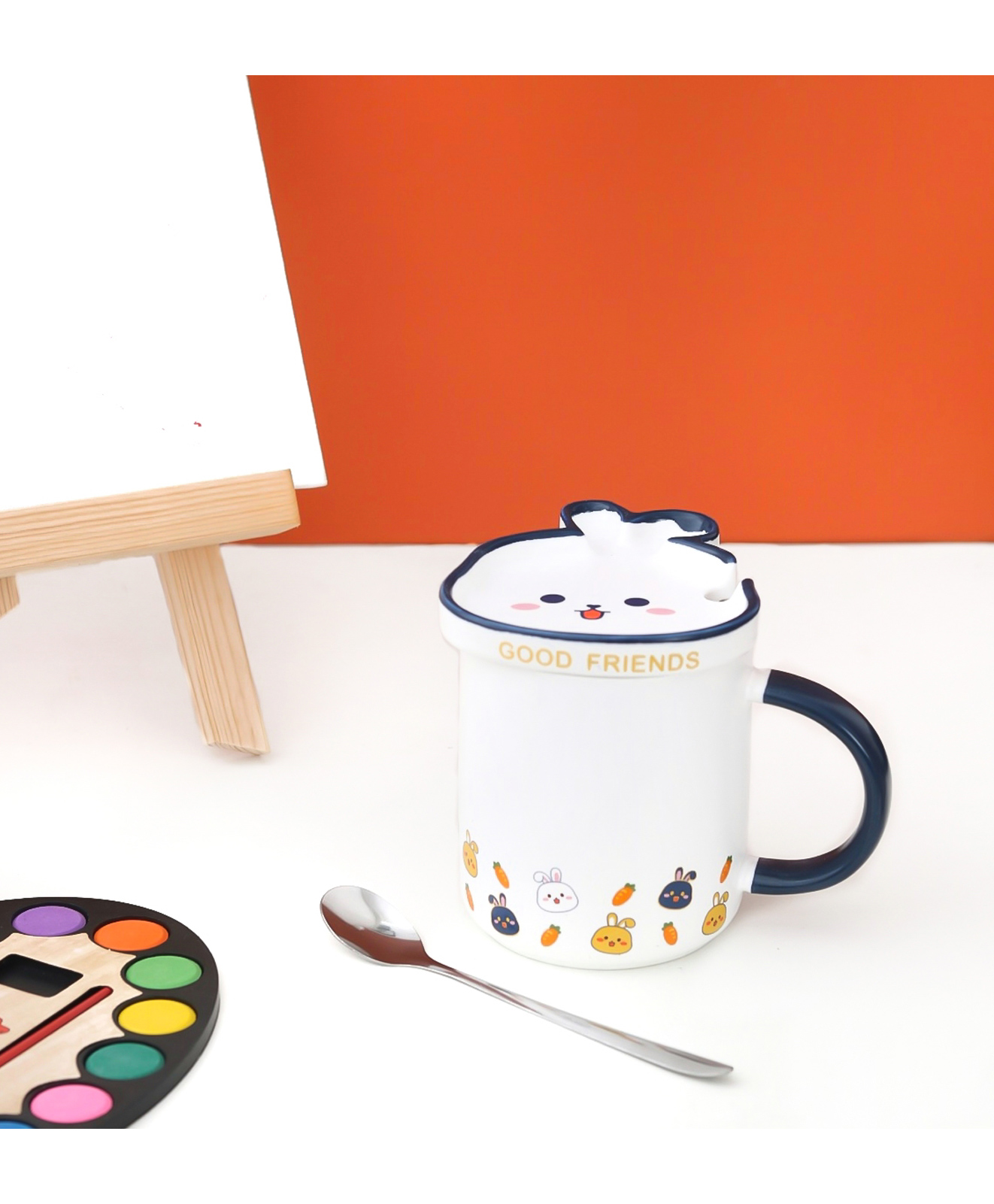 The Procure Store Cute Bunny Designed Mug 300 ml- White-image-46