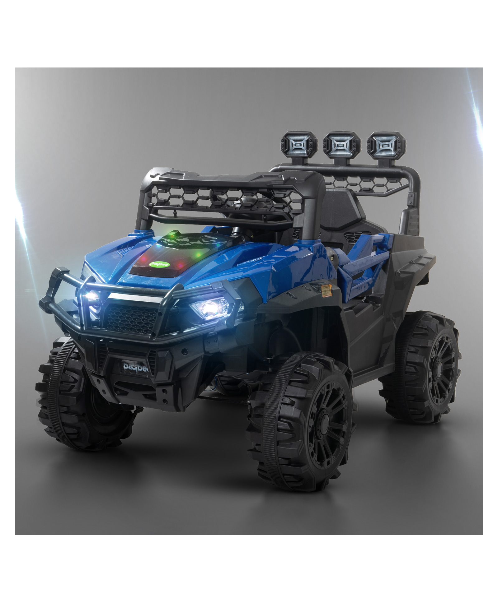 Baybee Broot Electric Rechargeable Battery Operated Jeep Car for Kids with LED Light Remote Control & Music - Blue-picture-13