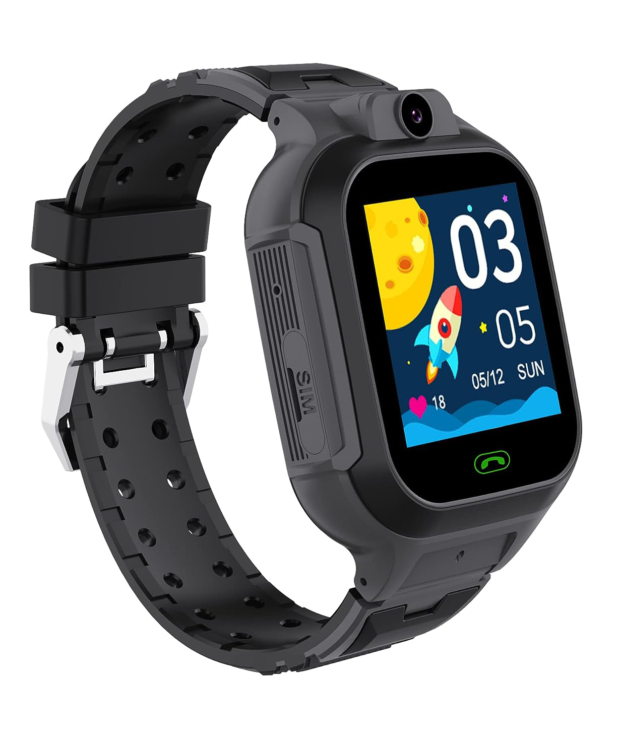 Wearfit Scout 4G Smart Children Watch Waterproof GPS WIFI LBS Location Tracker Card Smart Phone Watch Remote Camera Pedometer With Video And SOS Calling- Black-image-29