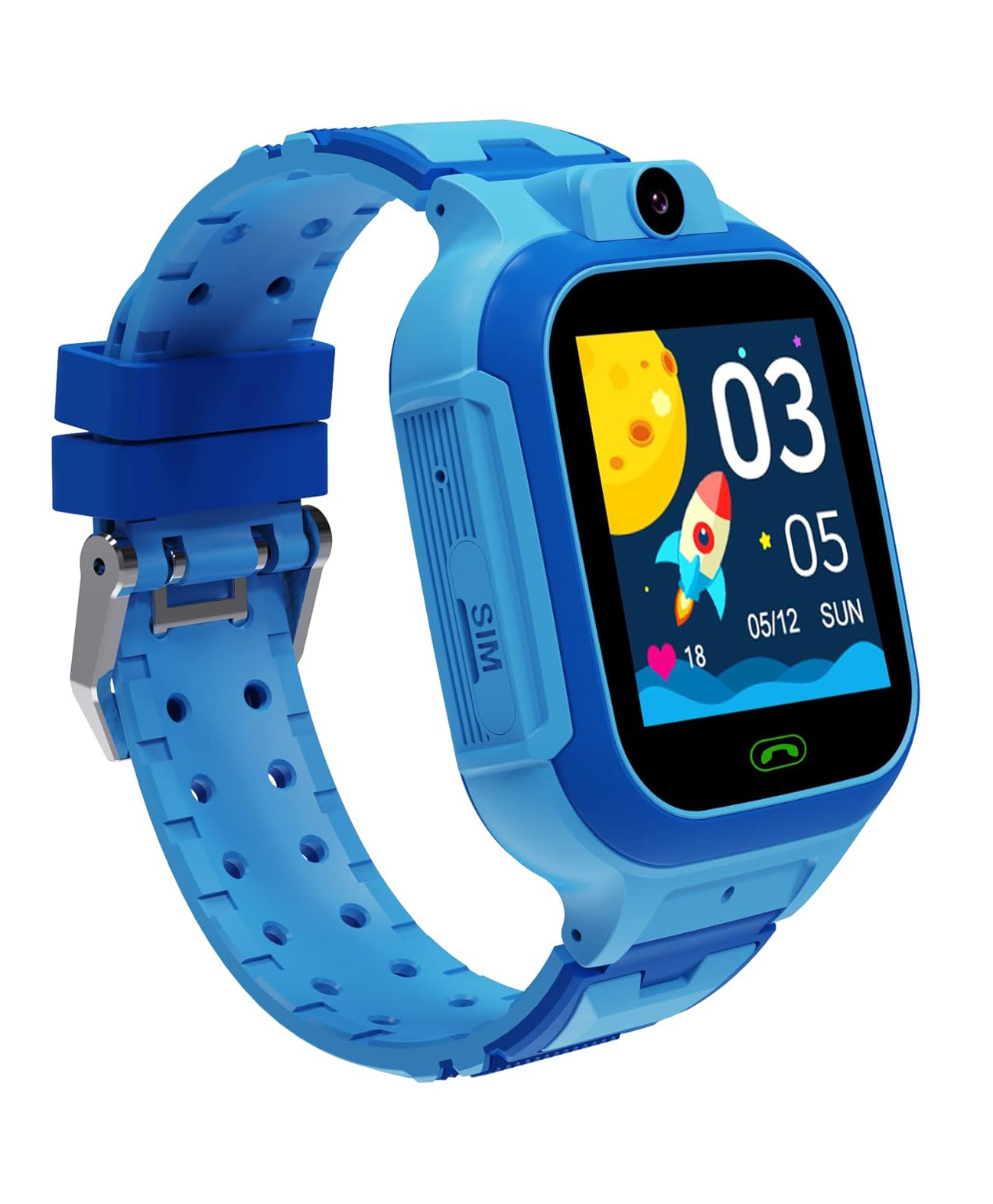 Wearfit Scout 4G Smart Children Watch Waterproof GPS WIFI LBS Location Tracker Card Smart Phone Watch Remote Camera Pedometer With Video And SOS Calling- Blue-image-2