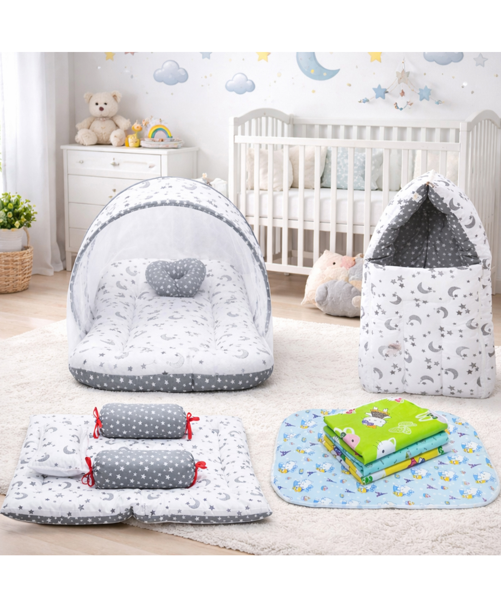 Fareto New Born Baby Fullset with Plastic - Grey-picture-17