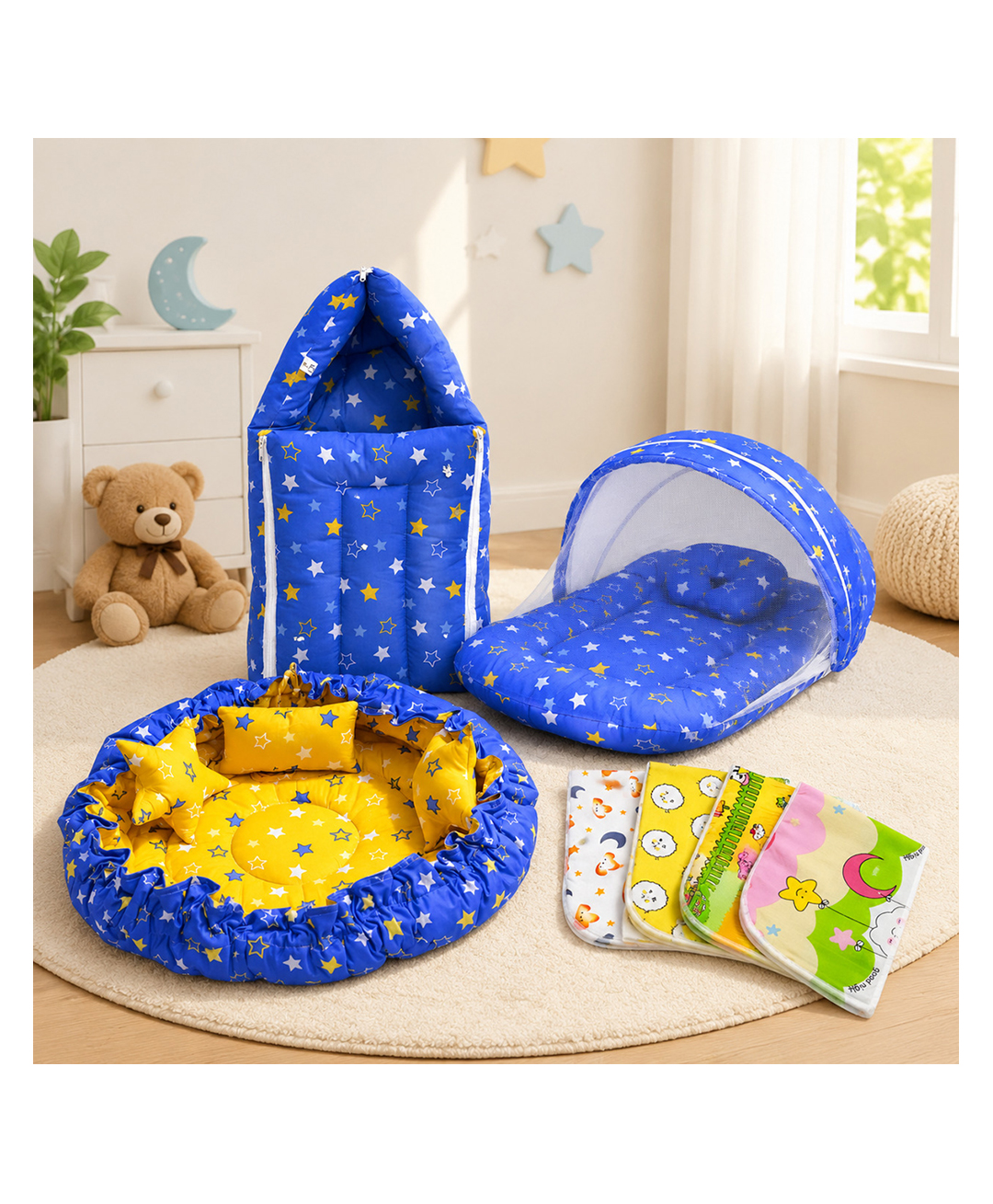 Fareto Baby Complete Sleeping  Bedding Essential - Blue-picture-13