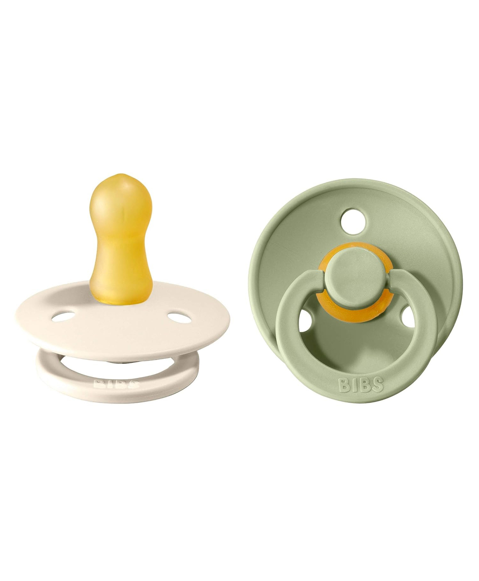 BIBS Colour Pacifier Soother Round Latex Nipple Pack of 2 - Ivory and Sage-picture-17
