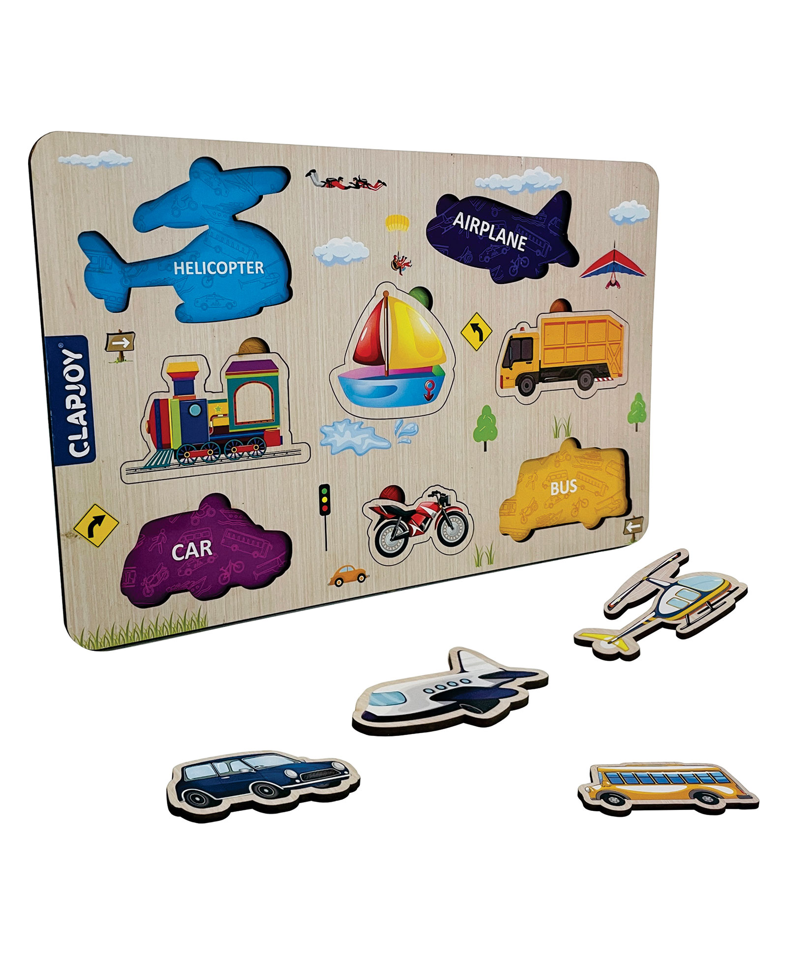 Clapjoy Wooden Learning Educational Board for Kids Vehicles - Multicolour-picture-24