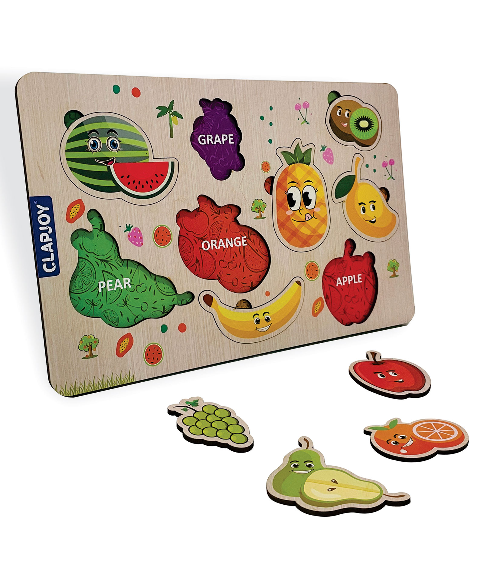 Clapjoy Wooden Learning Educational Board for Kids Fruits - Multicolour-image-14