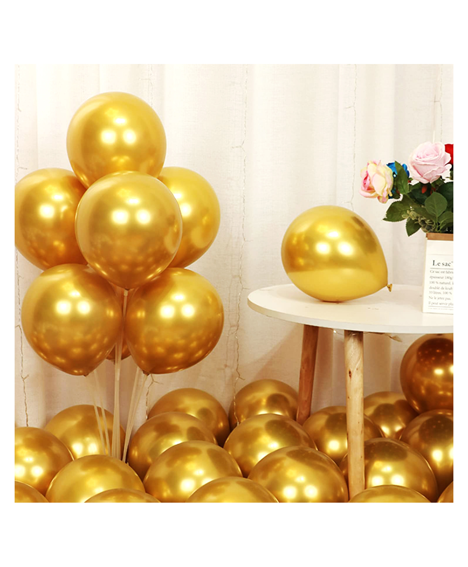 Zyozi Gold Metallic Balloons for Birthday Baby Shower Party Decorations Gold - Pack of 50-picture-24