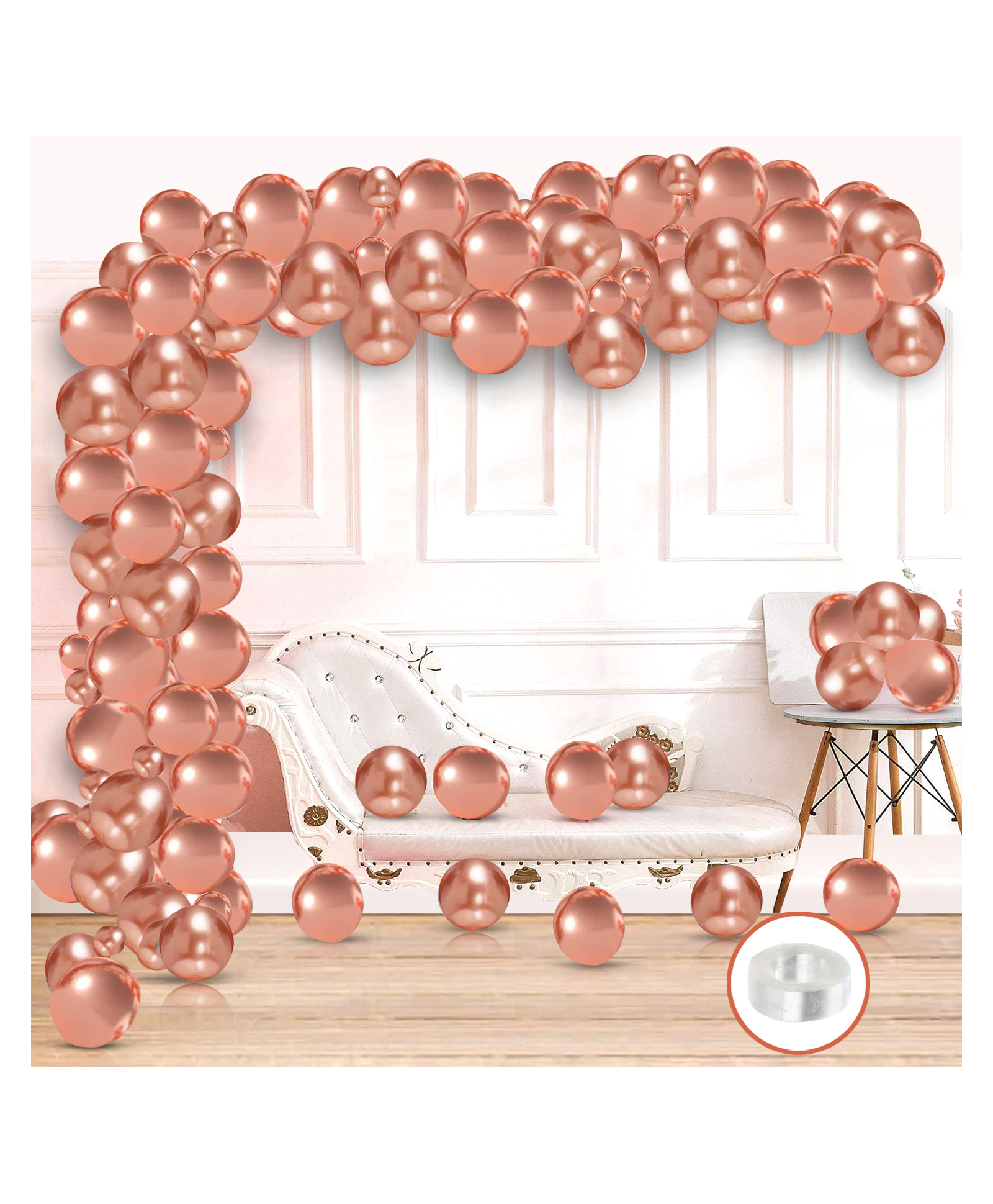 Zyozi Rose Gold Balloons & Arch Kit for Birthday Party Decorations - Pack of 51-picture-22