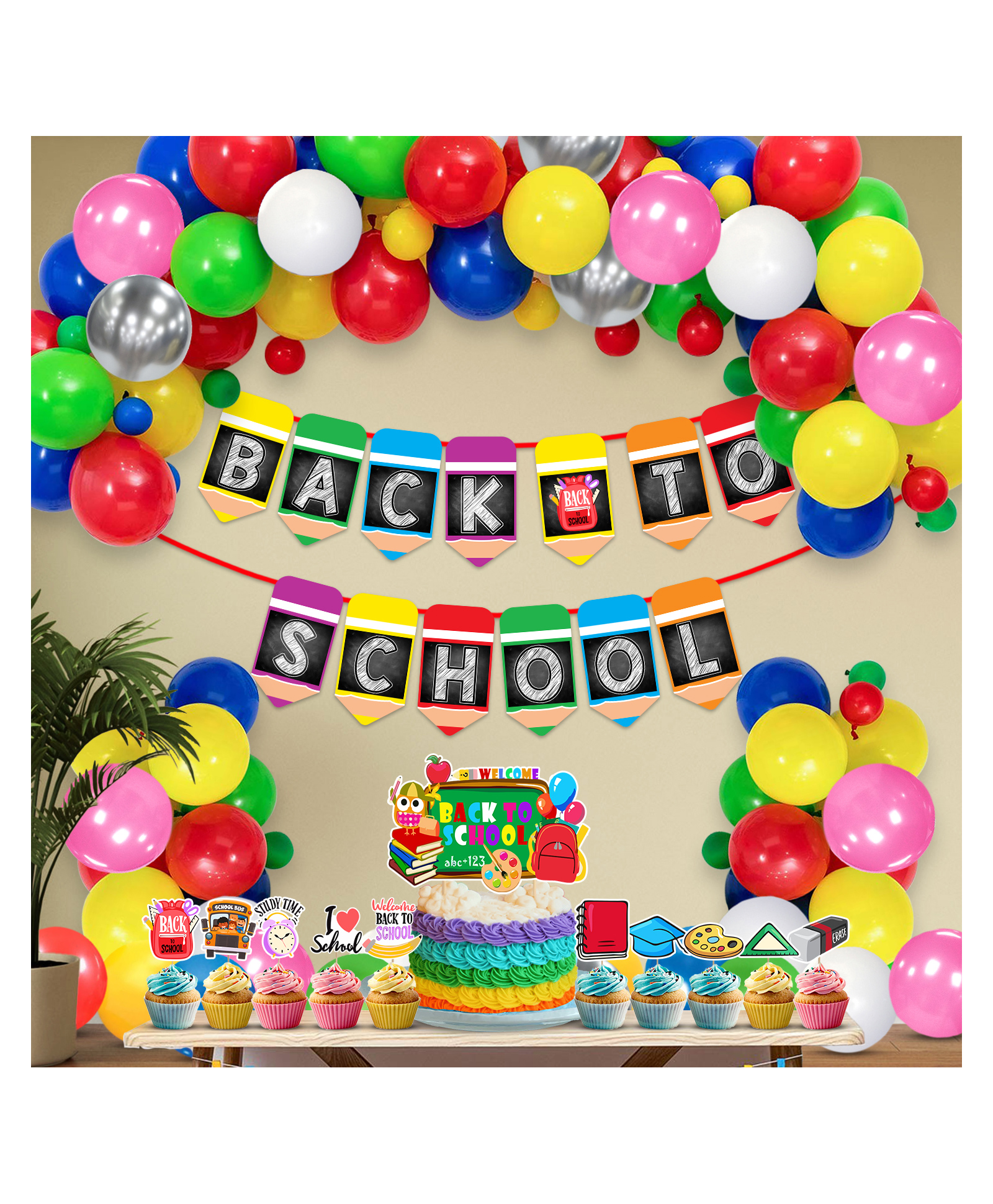 Zyozi Multicolor Back To School Decoration Combo Kit For Kids - Pack Of 37-image-34