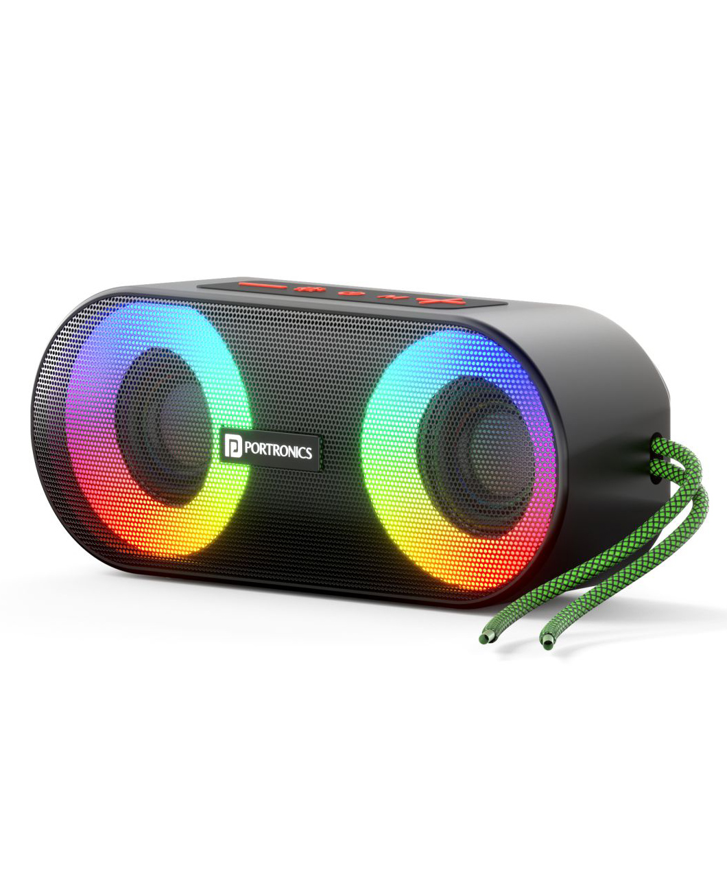 Portronics Pixel 3 10W Portable Wireless Bluetooth Speaker with Upto 7Hour Playtime TWS Connectivity RGB Lights AUX, TF Card & USB Drive-Black-image-33