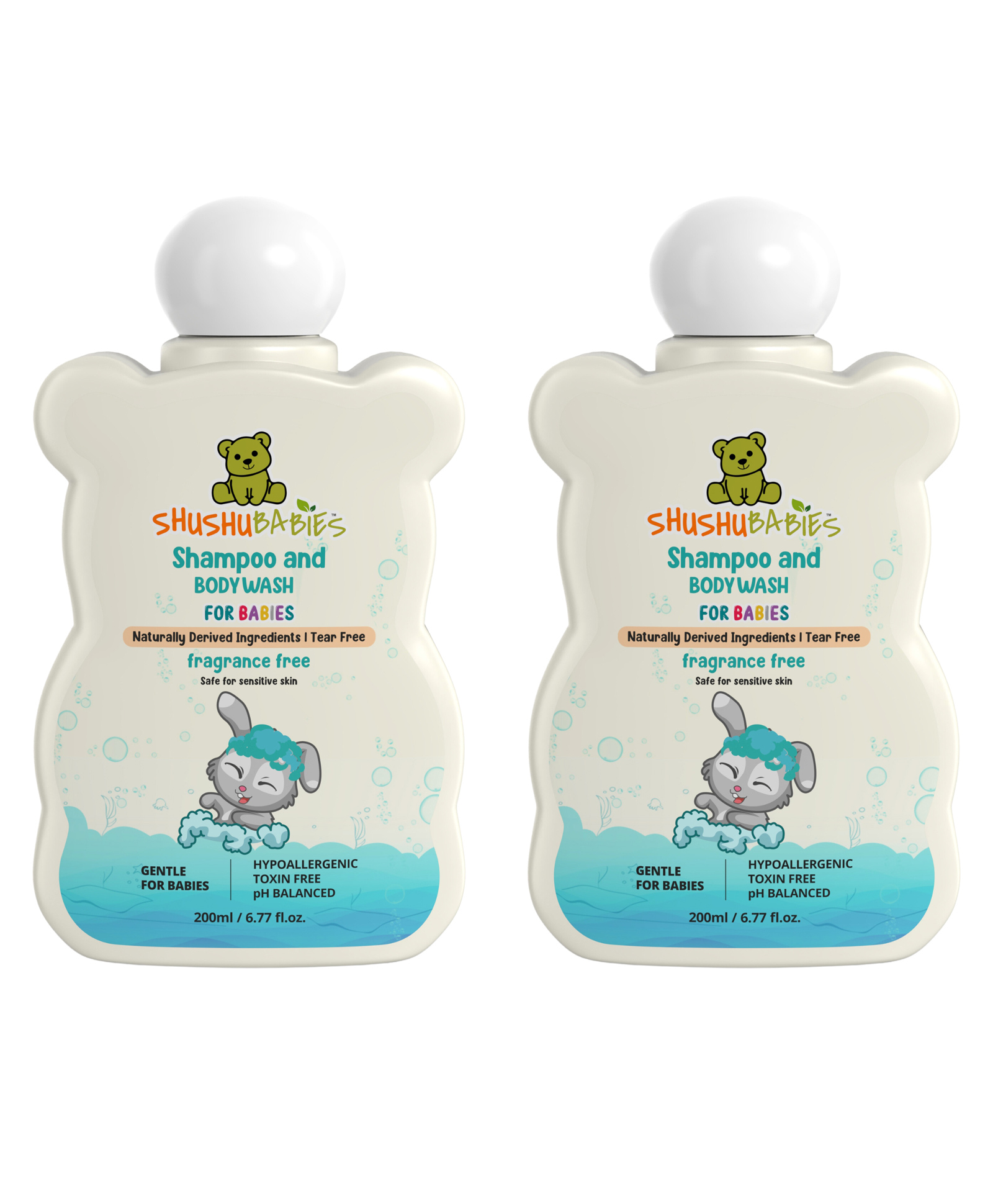 ShuShu Babies Fragrance Free Shampoo & Body Wash-200ml(Pack of 2)-image-2