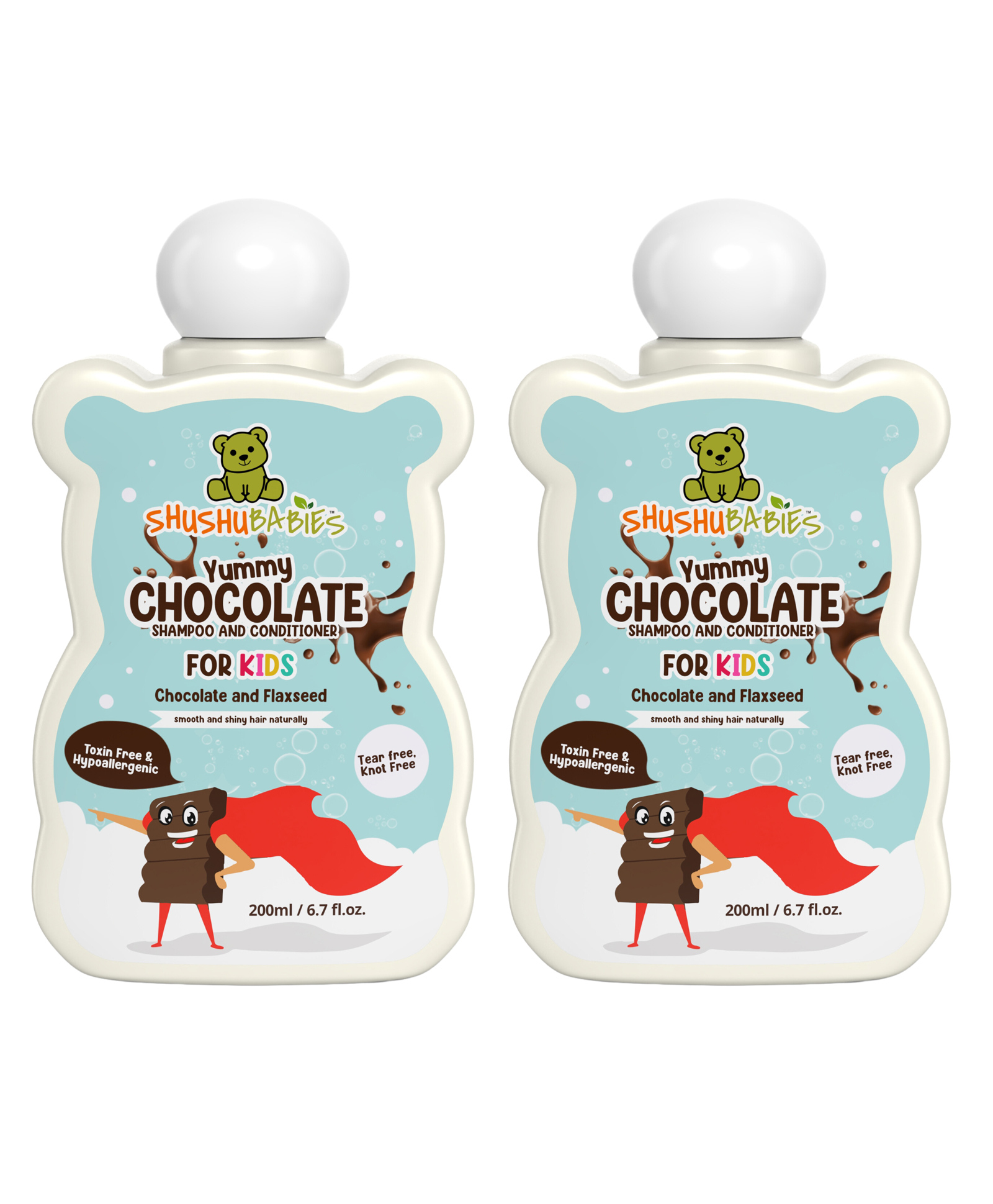 ShuShu Babies Yummy Chocolate Shampoo and Conditioner -200 ml (Pack of 2)-picture-35