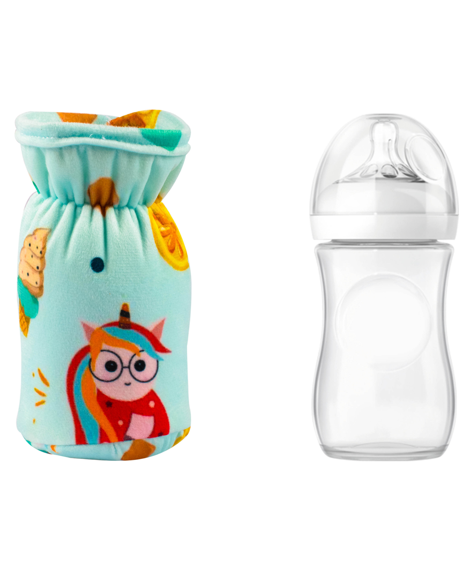 Mittenbooty Baby Broad Neck Bottle Cover for  Feeding Bottle upto 150 ml Unicorn - Green-image-17