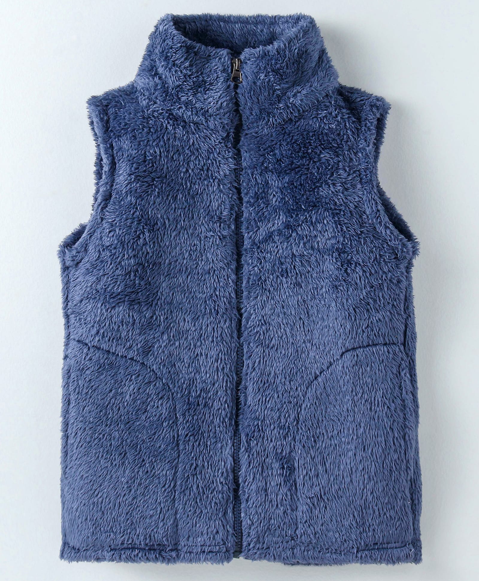 Kanvin Furr Sleeveless Jacket Solid Color - Blue-picture-15
