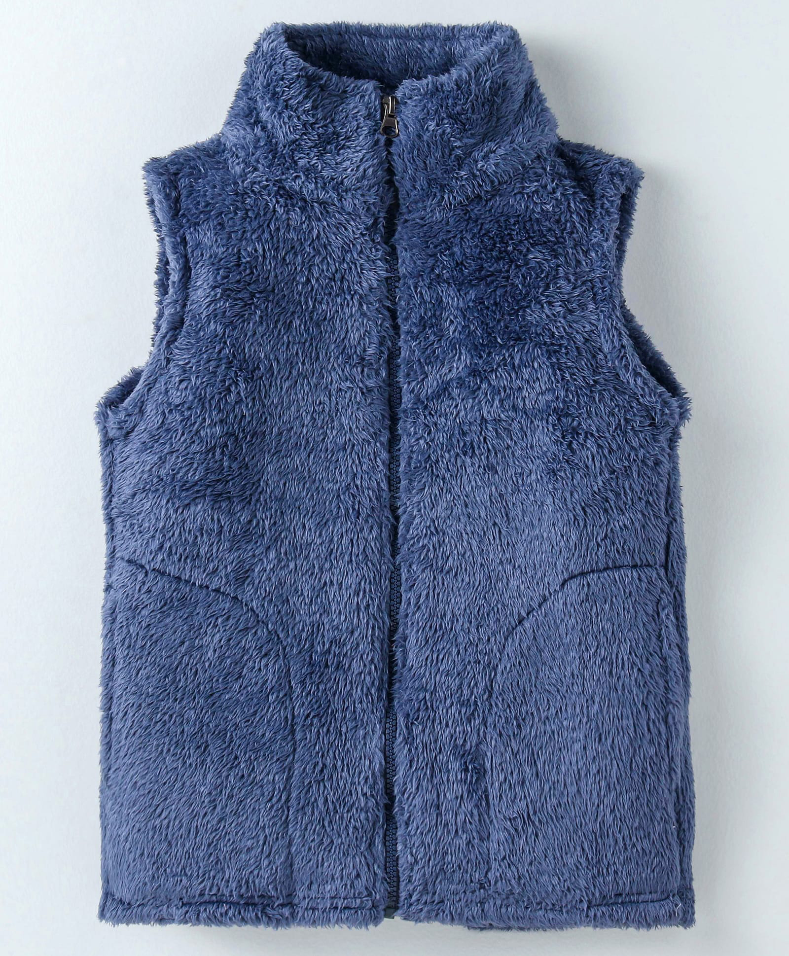 Kanvin Furr Sleeveless Jacket Solid Color - Blue-picture-20