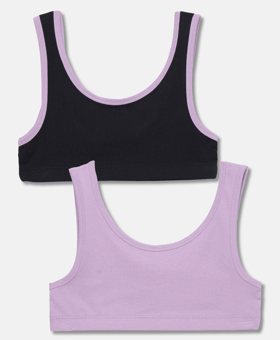 Mackly Pack Of 2  Solid Training Bras - Black & Lavender-picture-11