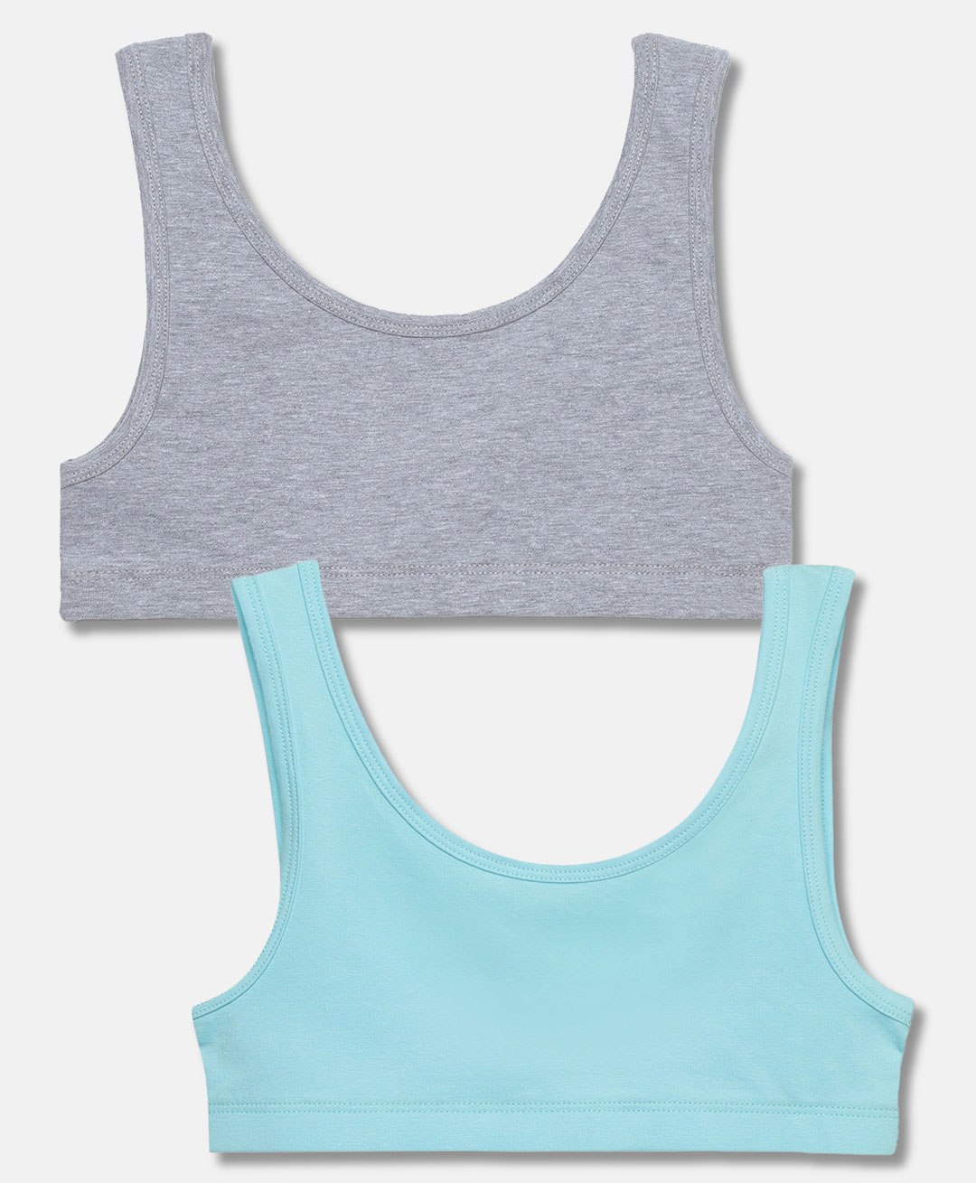 Mackly Pack Of 2  Solid Training Bras - Grey & Blue-picture-12