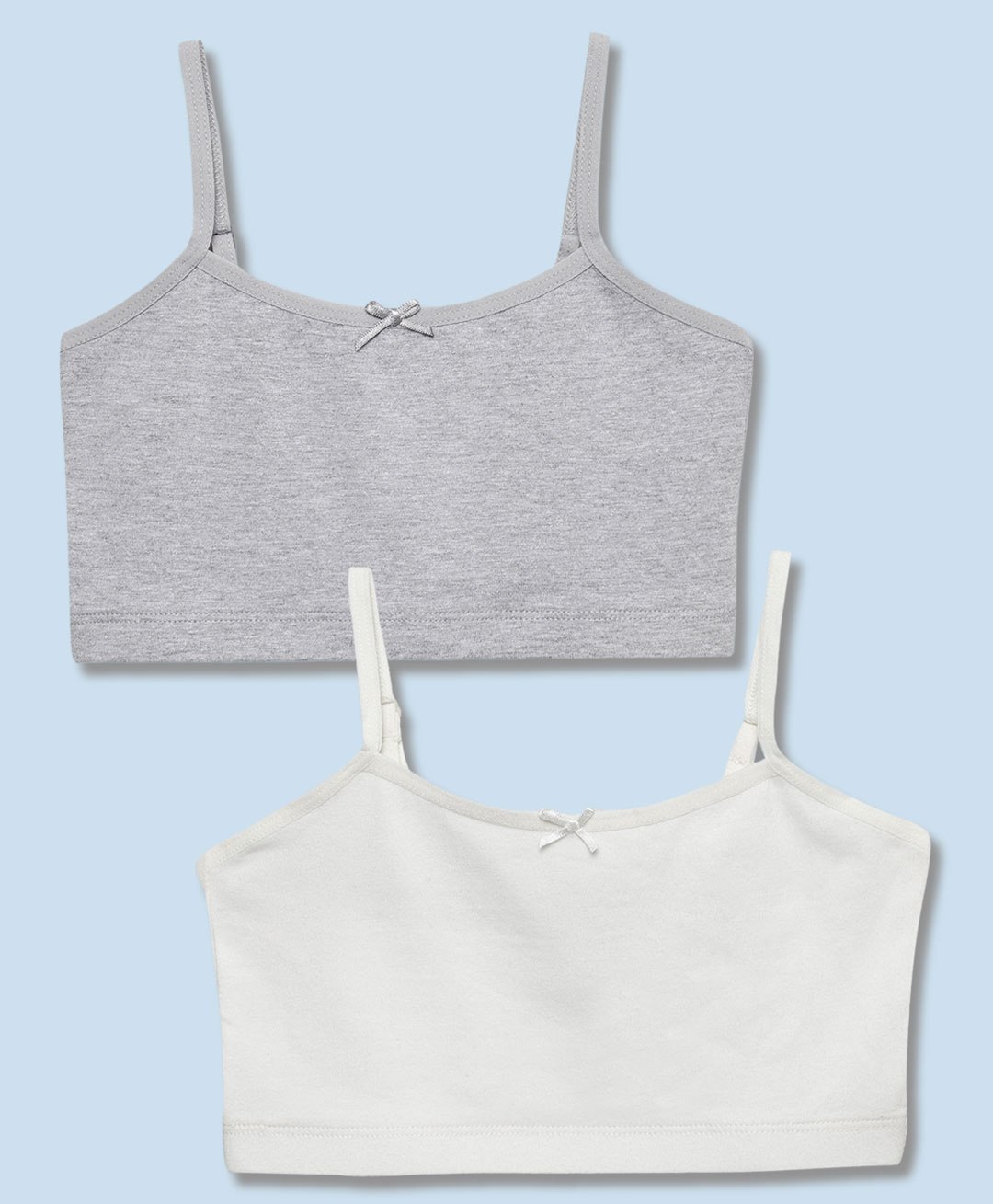 Mackly Pack Of 2 Solid Training Bras - Grey & White-picture-13