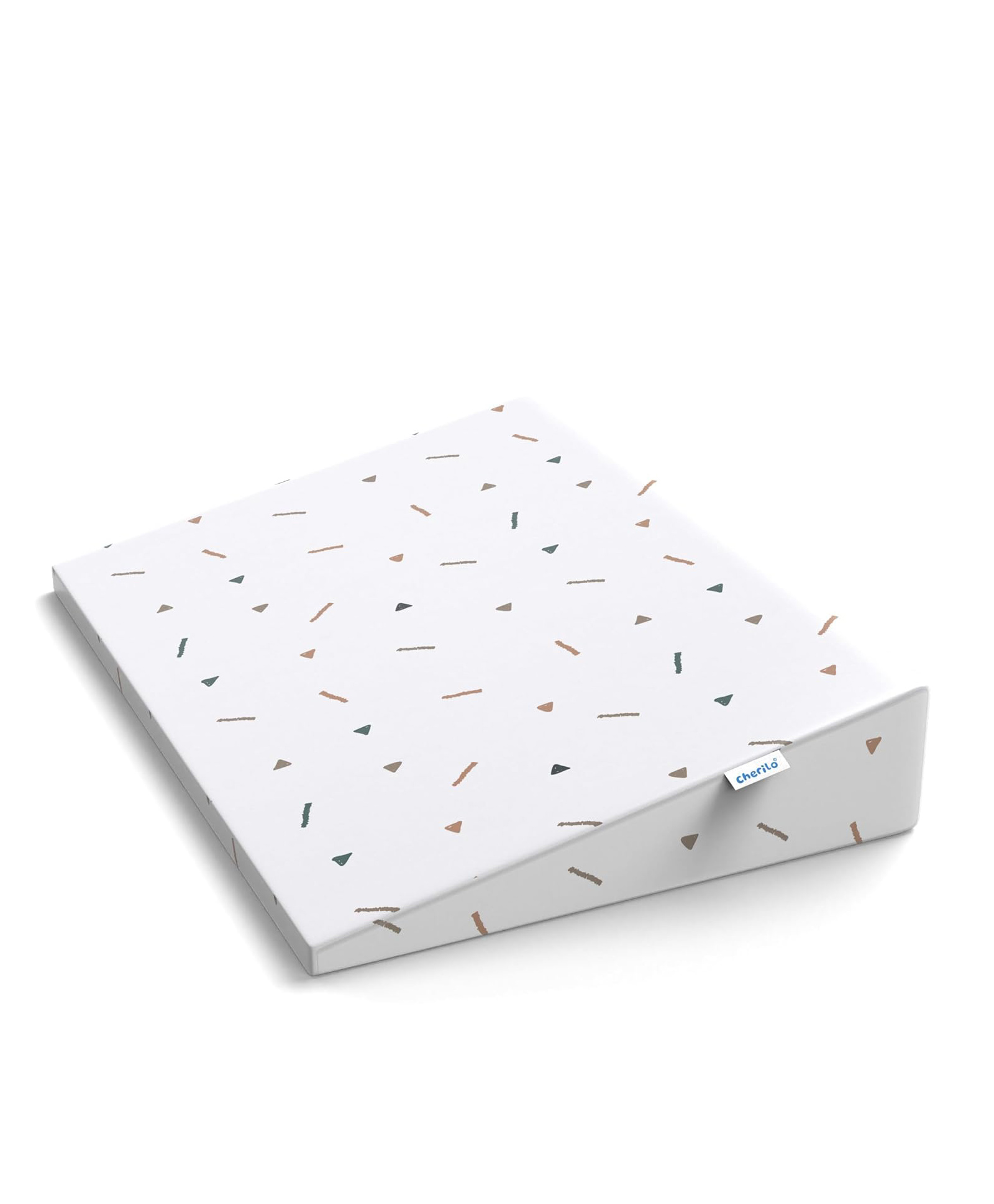 Cherilo Half Size Elevated Wedge Pillow Triangle Design - White-picture-42