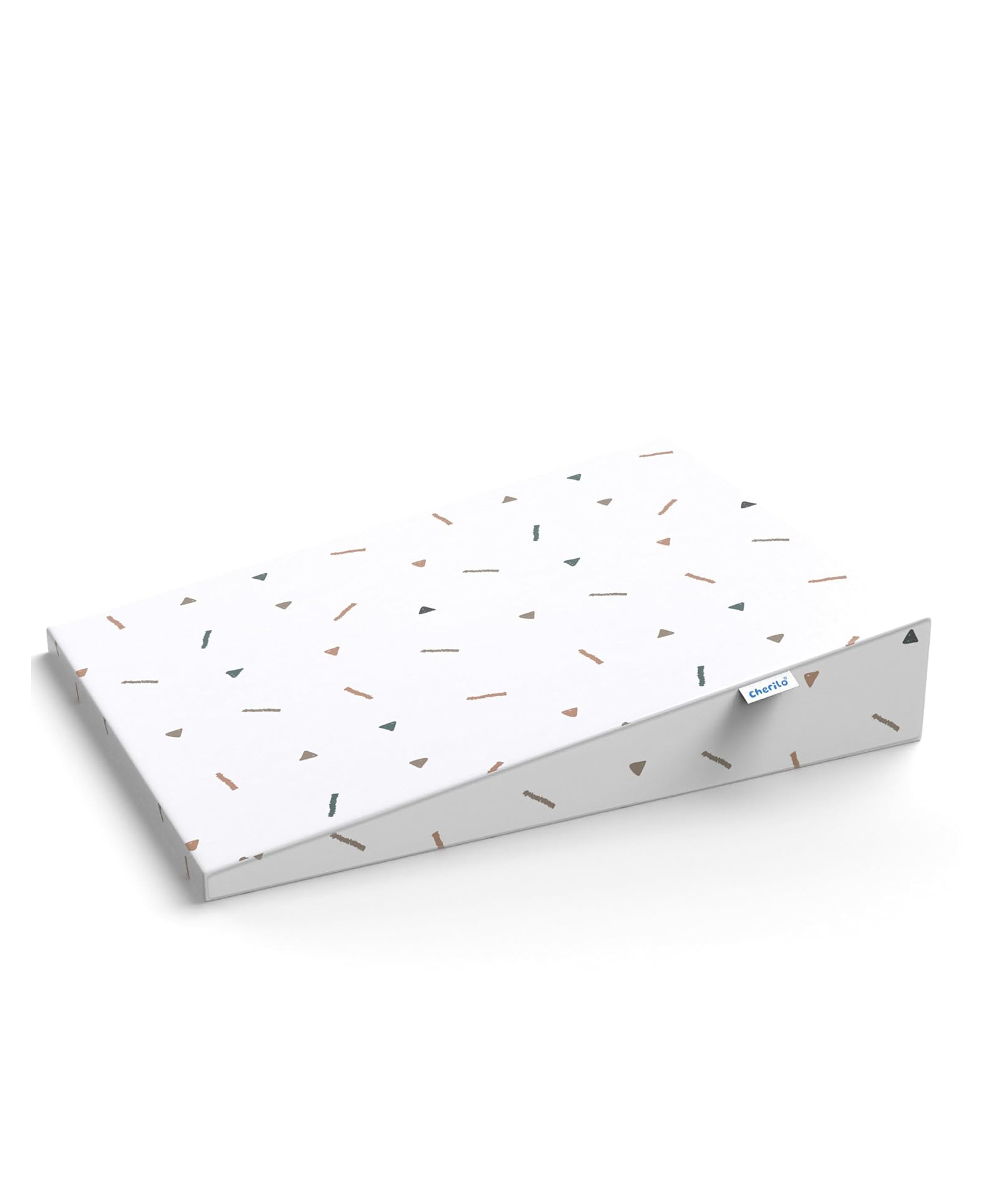 Cherilo Standard Elevated Wedge Pillow Triangle Design - White