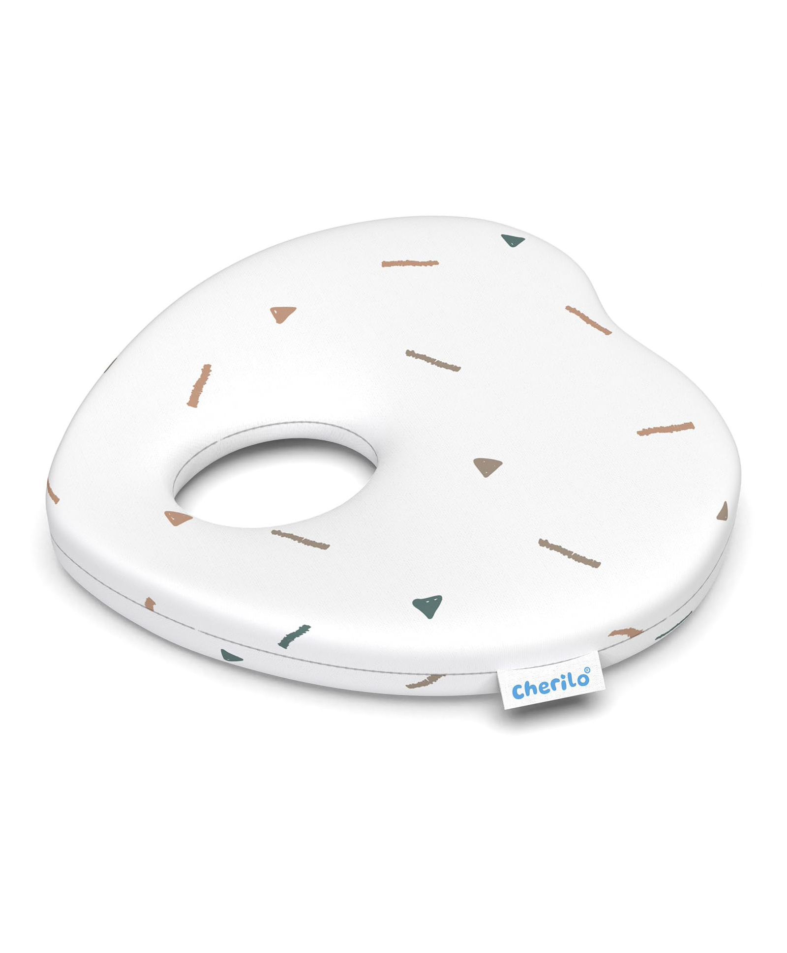 Cherilo Memory Foam Head Shaping Pillow Cherry Shape - Fancy Triangles White-picture-21