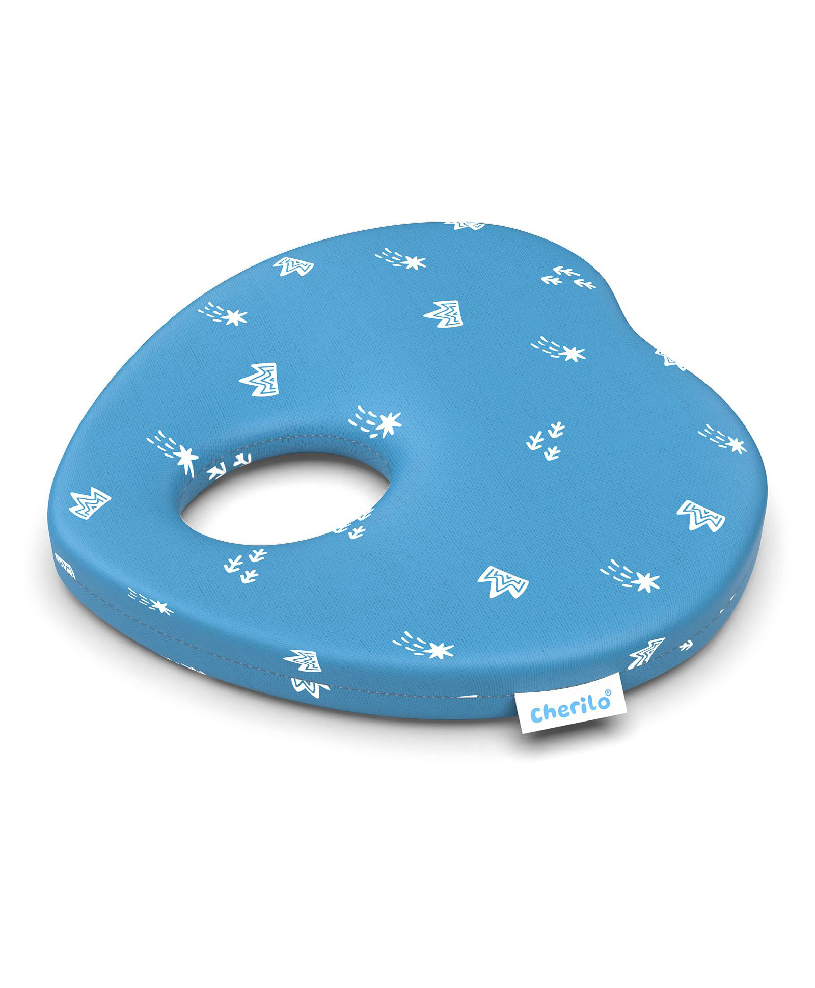 Cherilo Memory Foam Head Shaping Pillow Cherry Shape  - Royal Stars Blue-picture-18