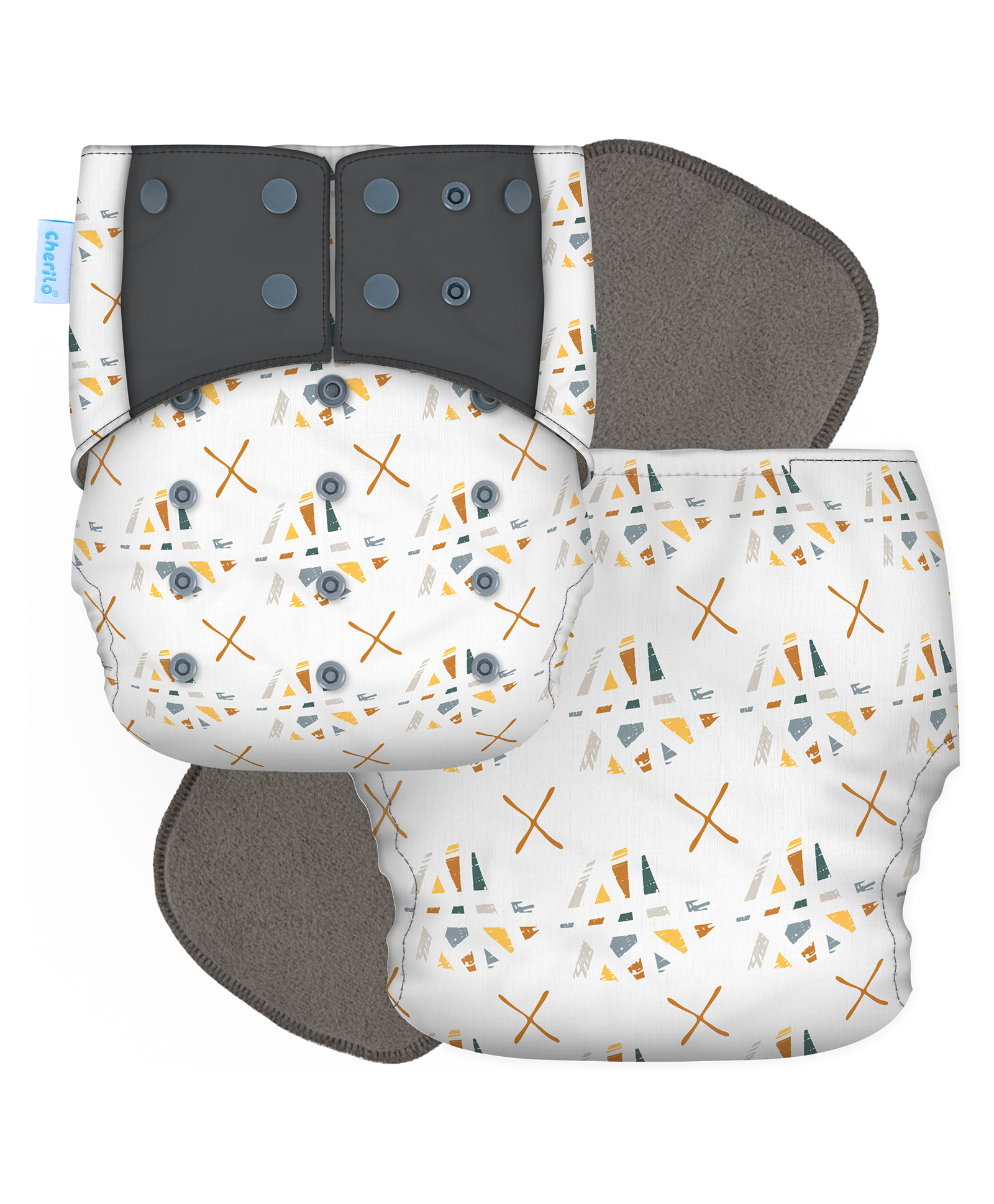 Cherilo Leakproof Washable Baby Diaper - ( 1 Abstract Pattern Diaper with 1 Insert)-picture-28