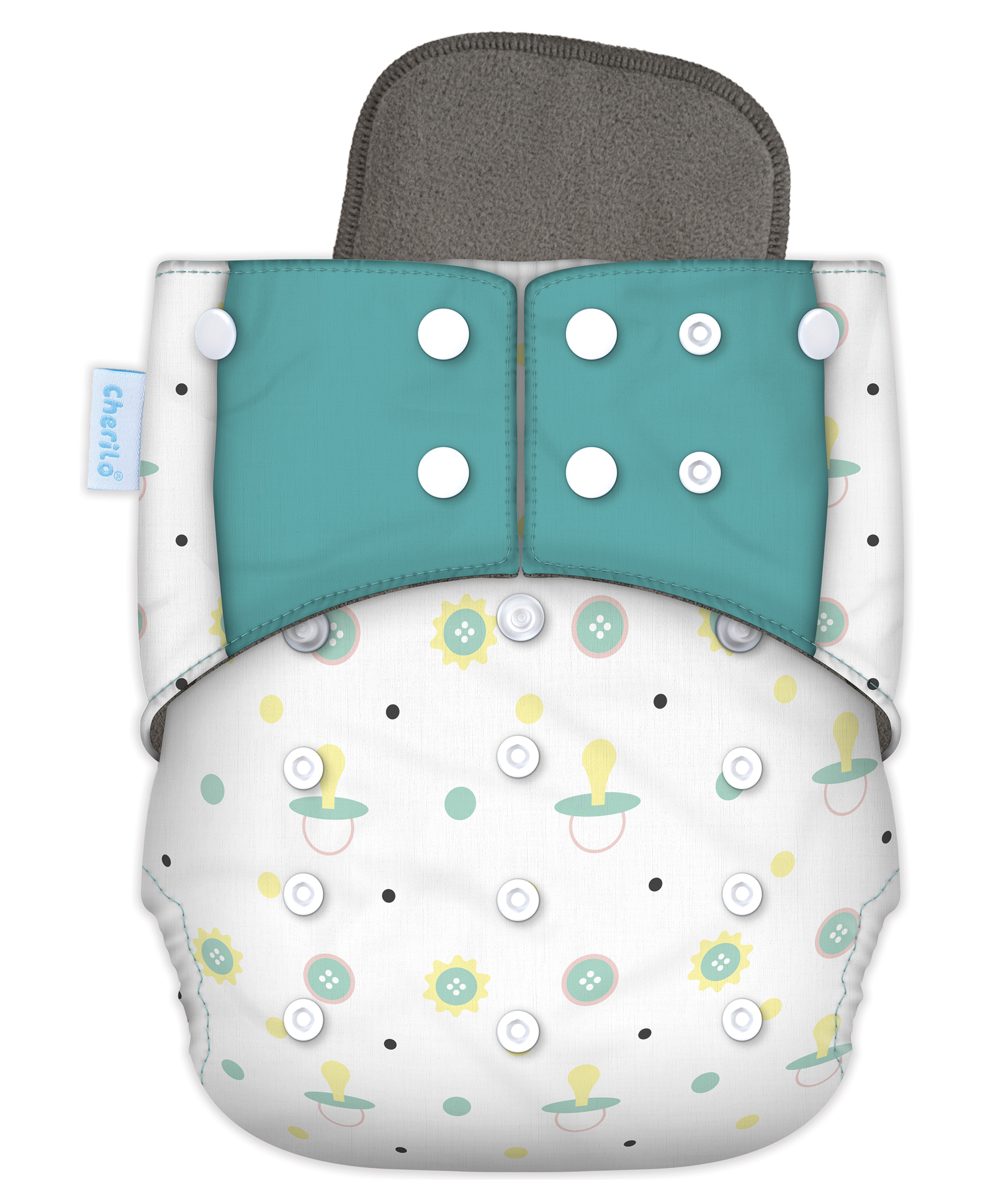 Cherilo Leakproof Washable Baby Diaper - ( 1 Kidyko Pattern Diaper with 1 Insert)-image-20