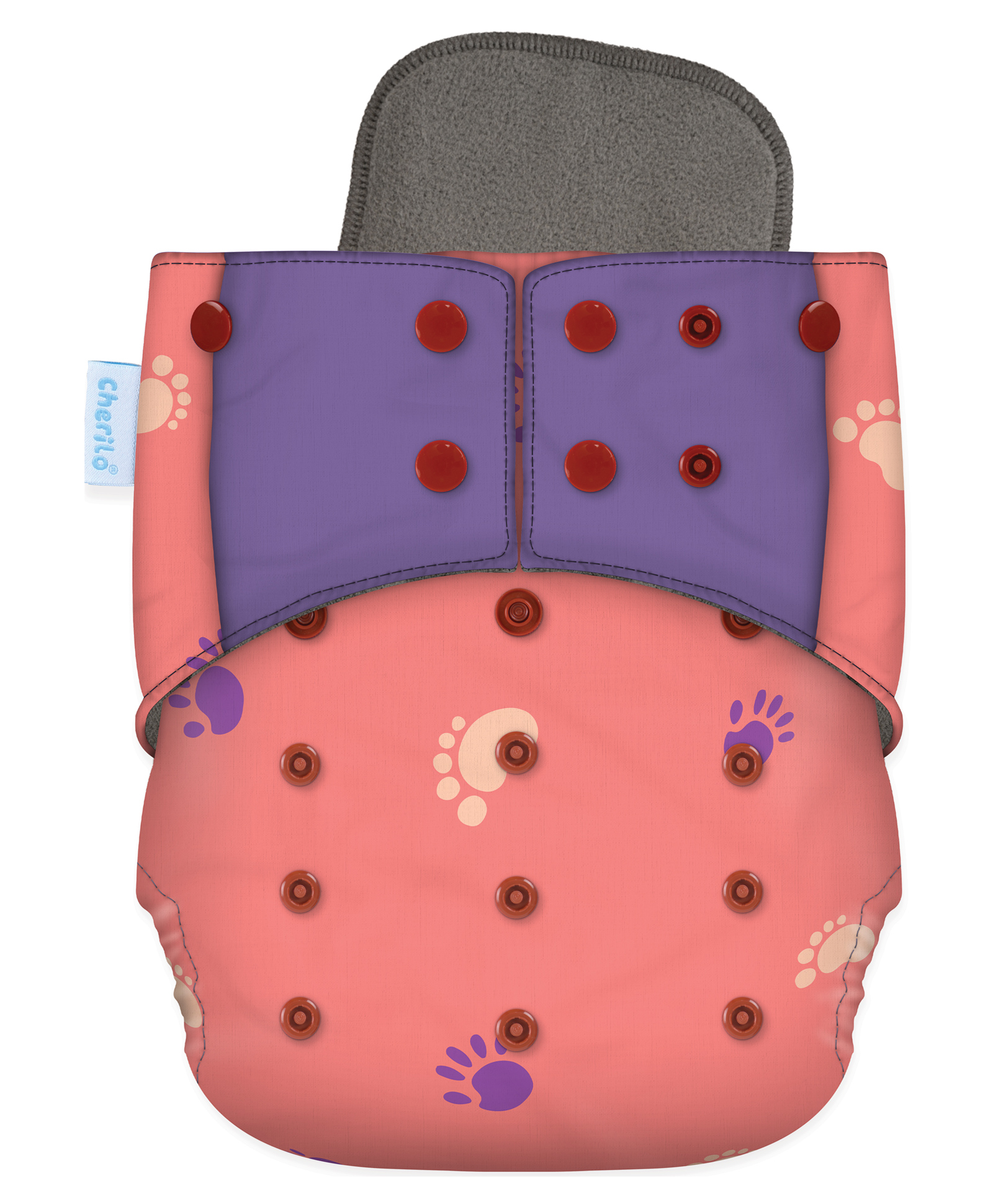 Cherilo Leakproof Washable Baby Diaper - ( 1 Baby Paw Pattern Diaper with 1 Insert)-picture-11