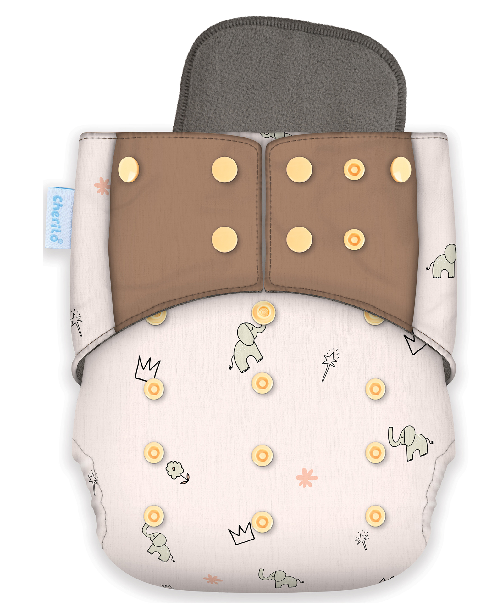 Cherilo Leakproof Washable Baby Diaper - ( 1 Crown Baby Pattern Diaper with 1 Insert)-picture-12