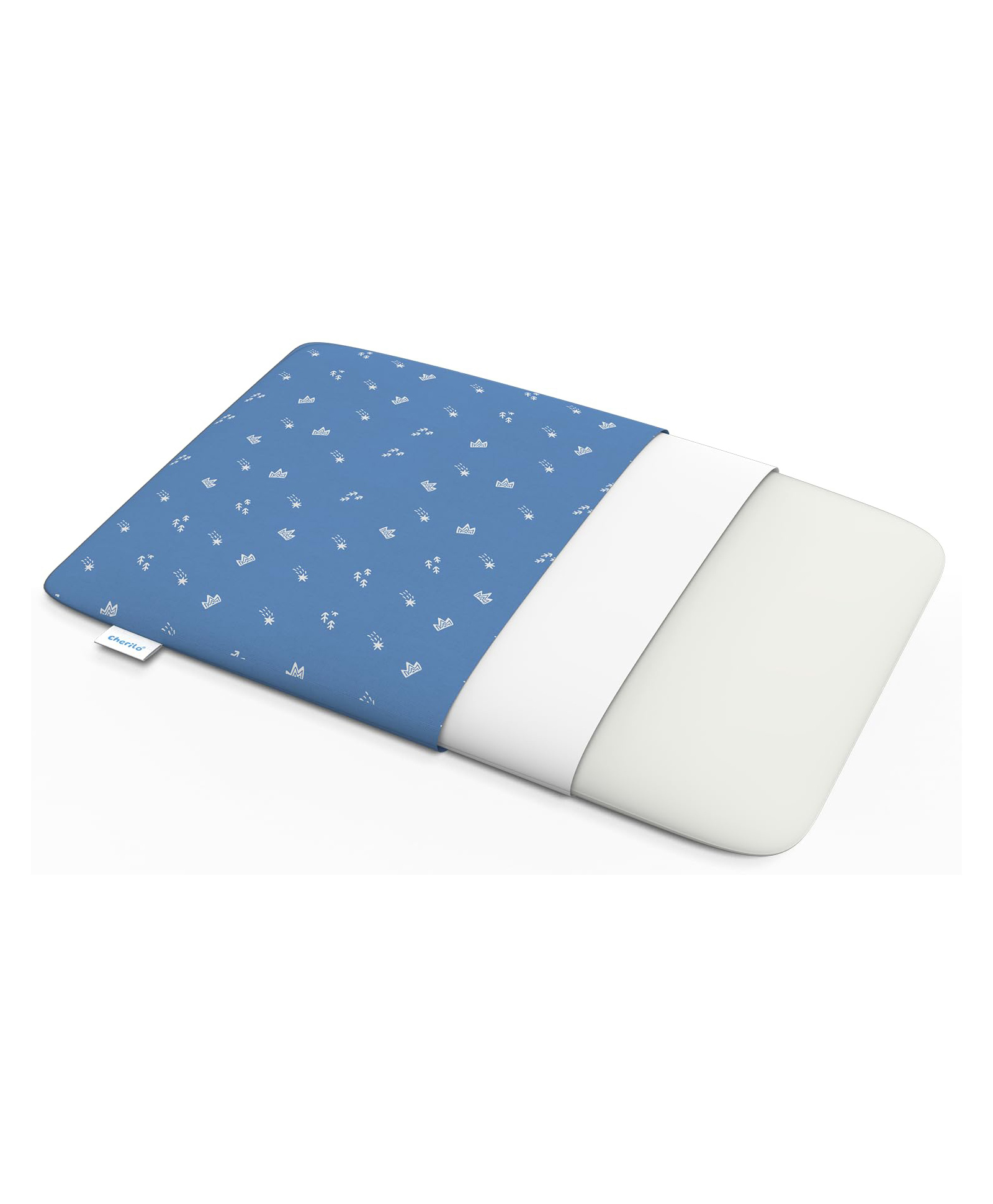 Cherilo Memory Foam Pillow for Kids Royal Star Pattern - Blue-image-41