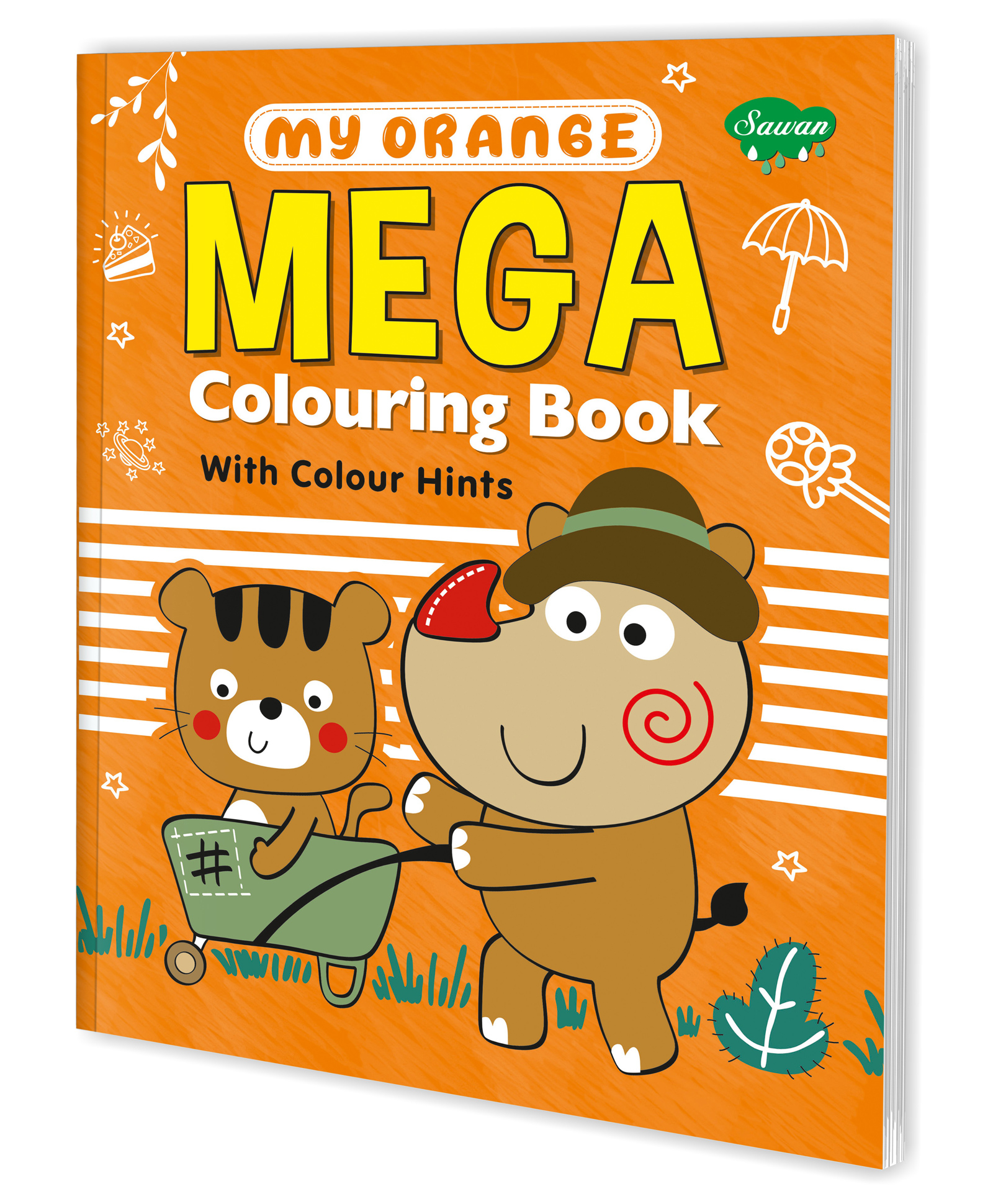My Orange Mega Colouring Book With Colour Hints  Perfect Gift For Preschool Nursery Early Learners And Kindergarten Children-image-1