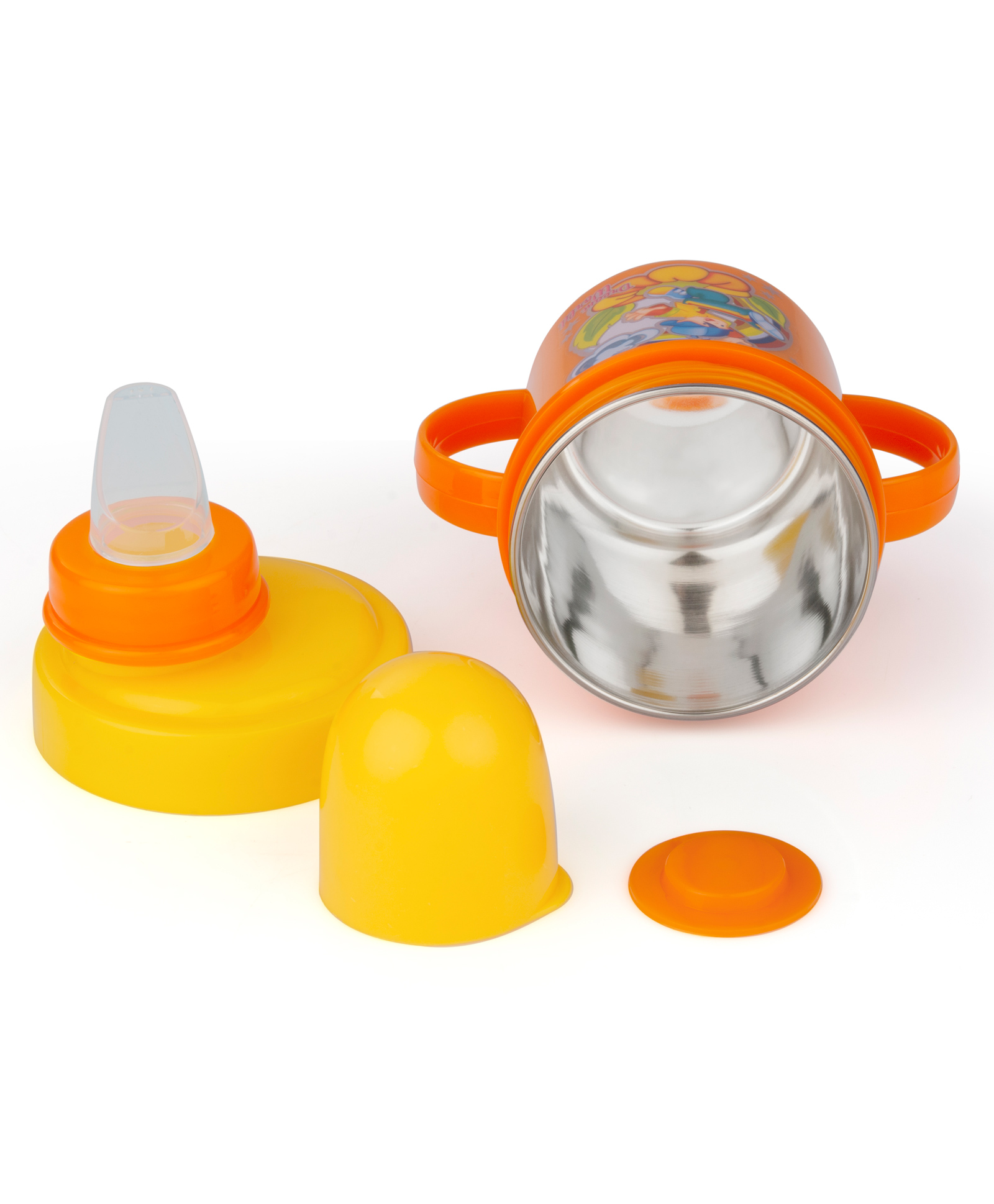 Nabhya Hippo Stainless Steel Baby Spout Sipper Cup 250 ml -Orange-image-23
