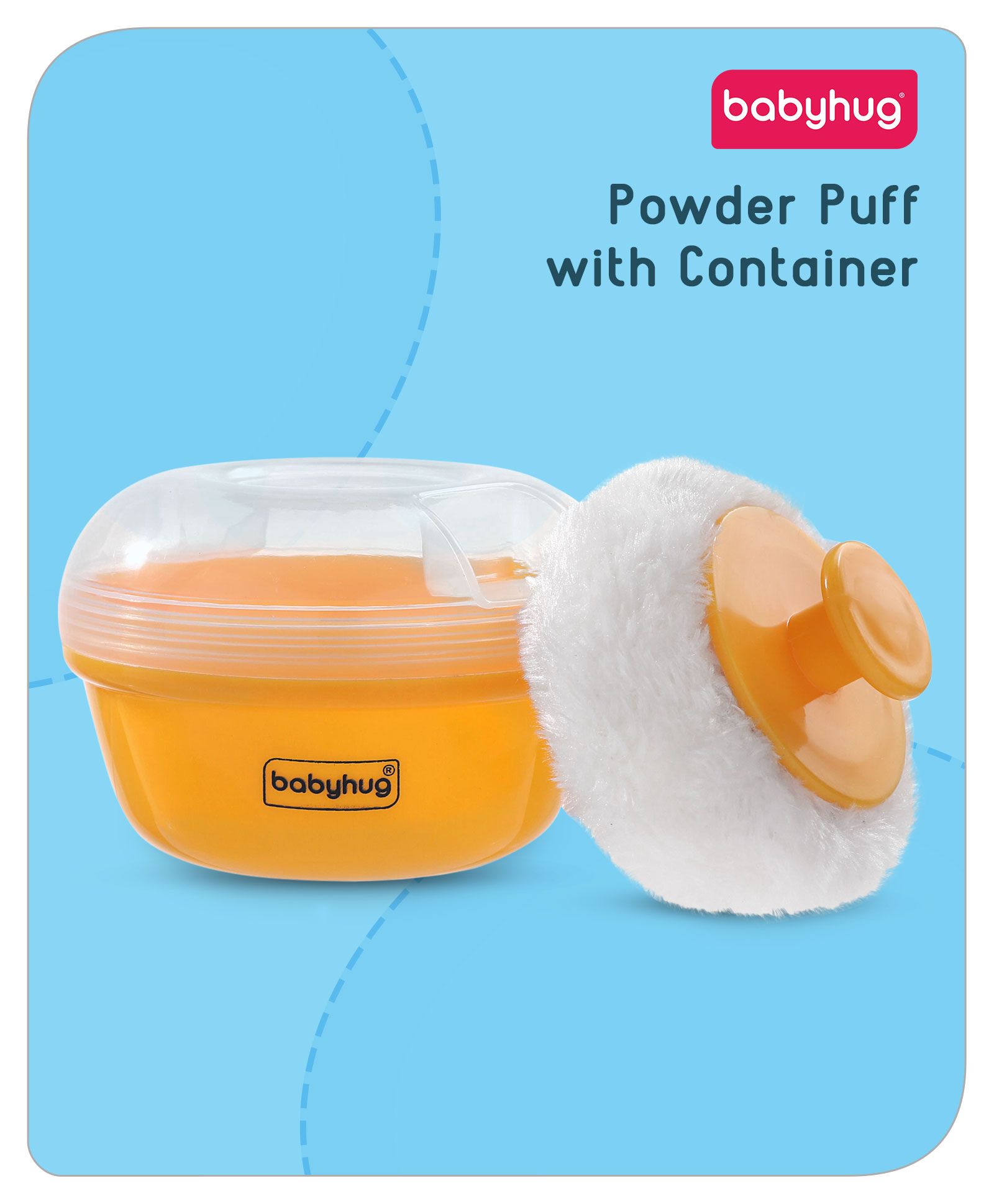 Babyhug Powder Puff with Container -Yellow-image-19