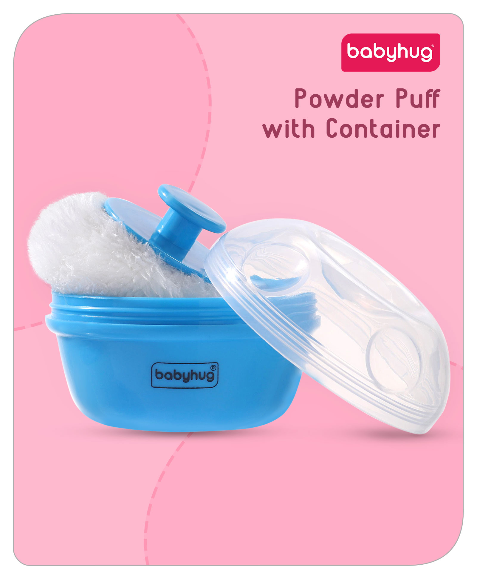 Babyhug Powder Puff with Container - Blue-picture-13