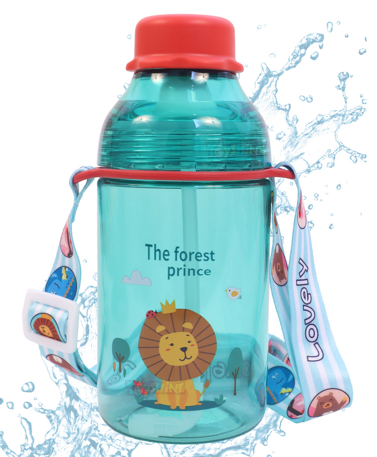Toyshine No Lift Tritan Water Bottle with Straw Green - 400 ml-image-41