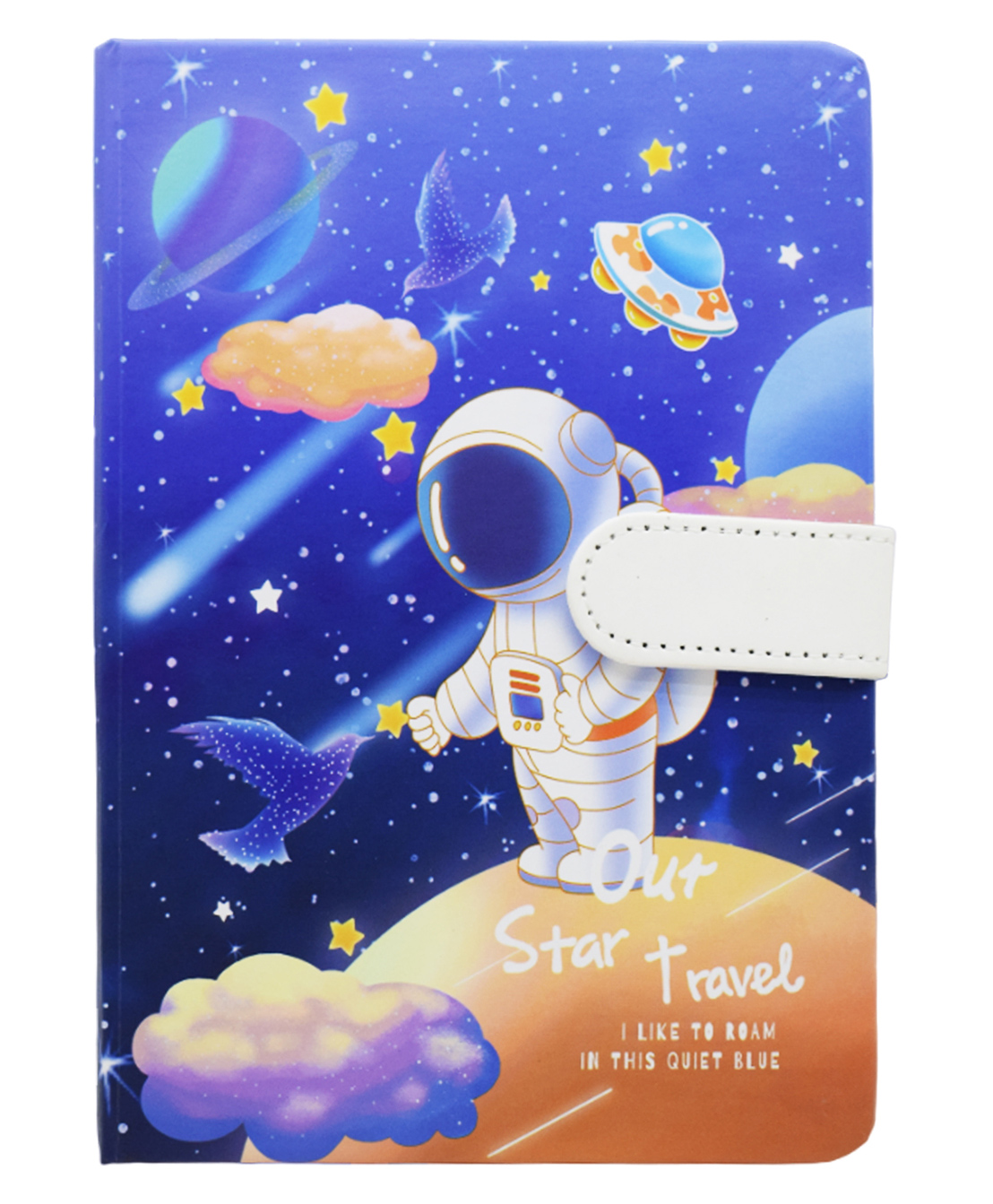 Asera Astronaut Space Theme Diary Notebook With Magnetic Closure - Blue-picture-34